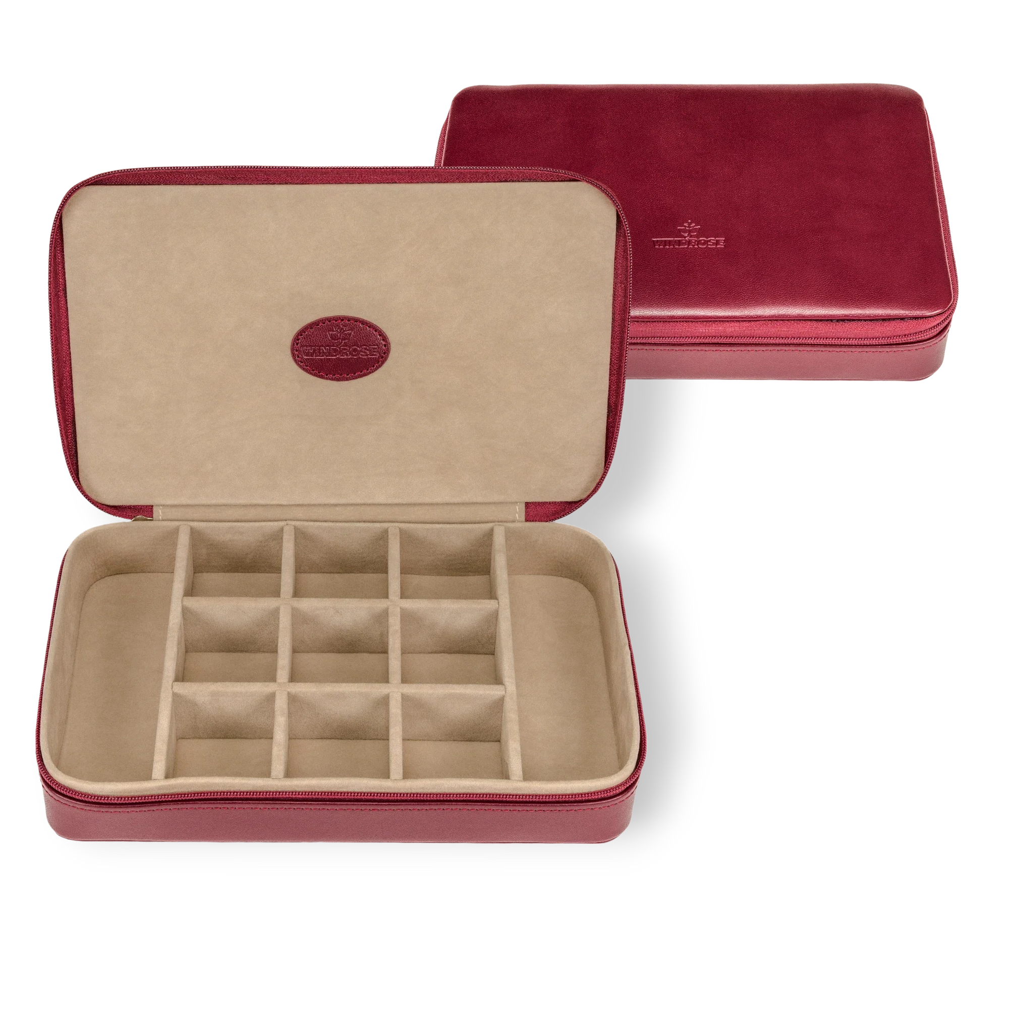 Charm box for travel Merino / red