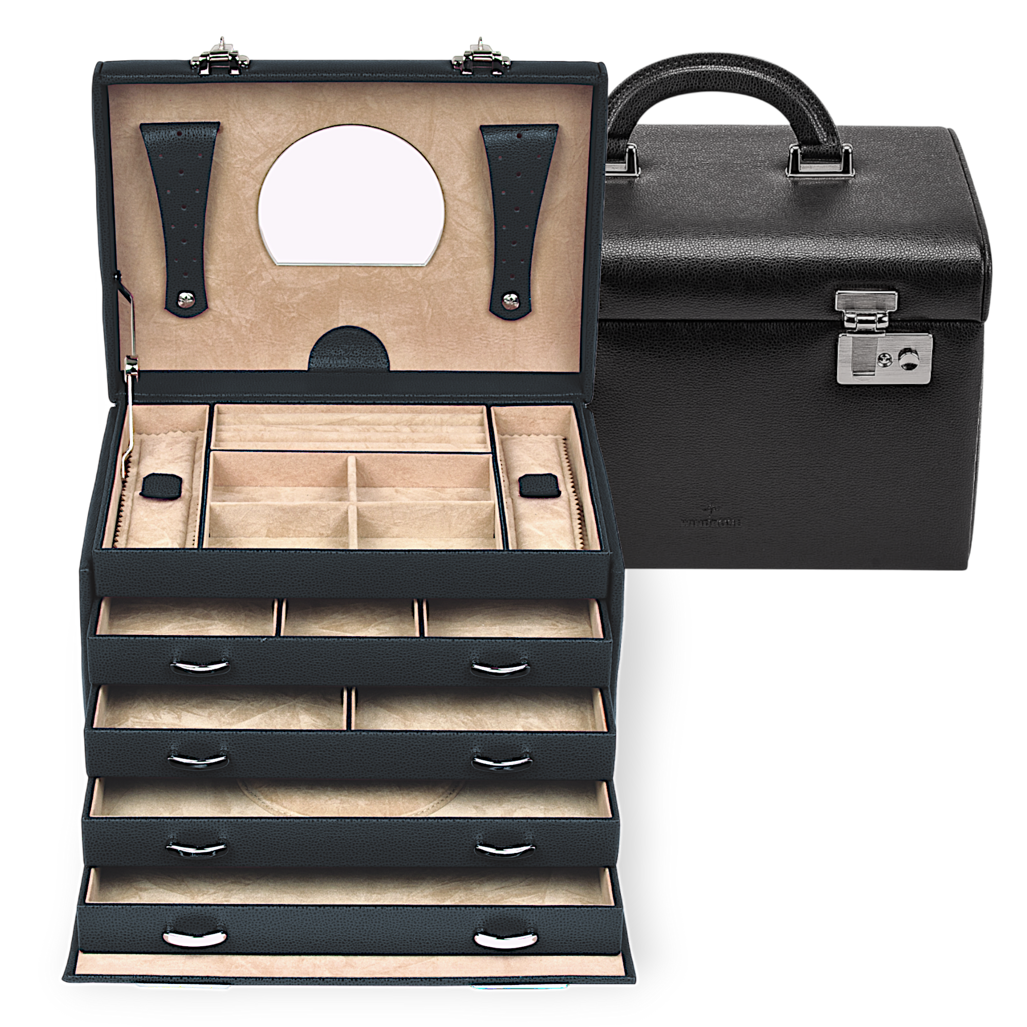 Coffret à bijoux Beluga / noir (cuir)
