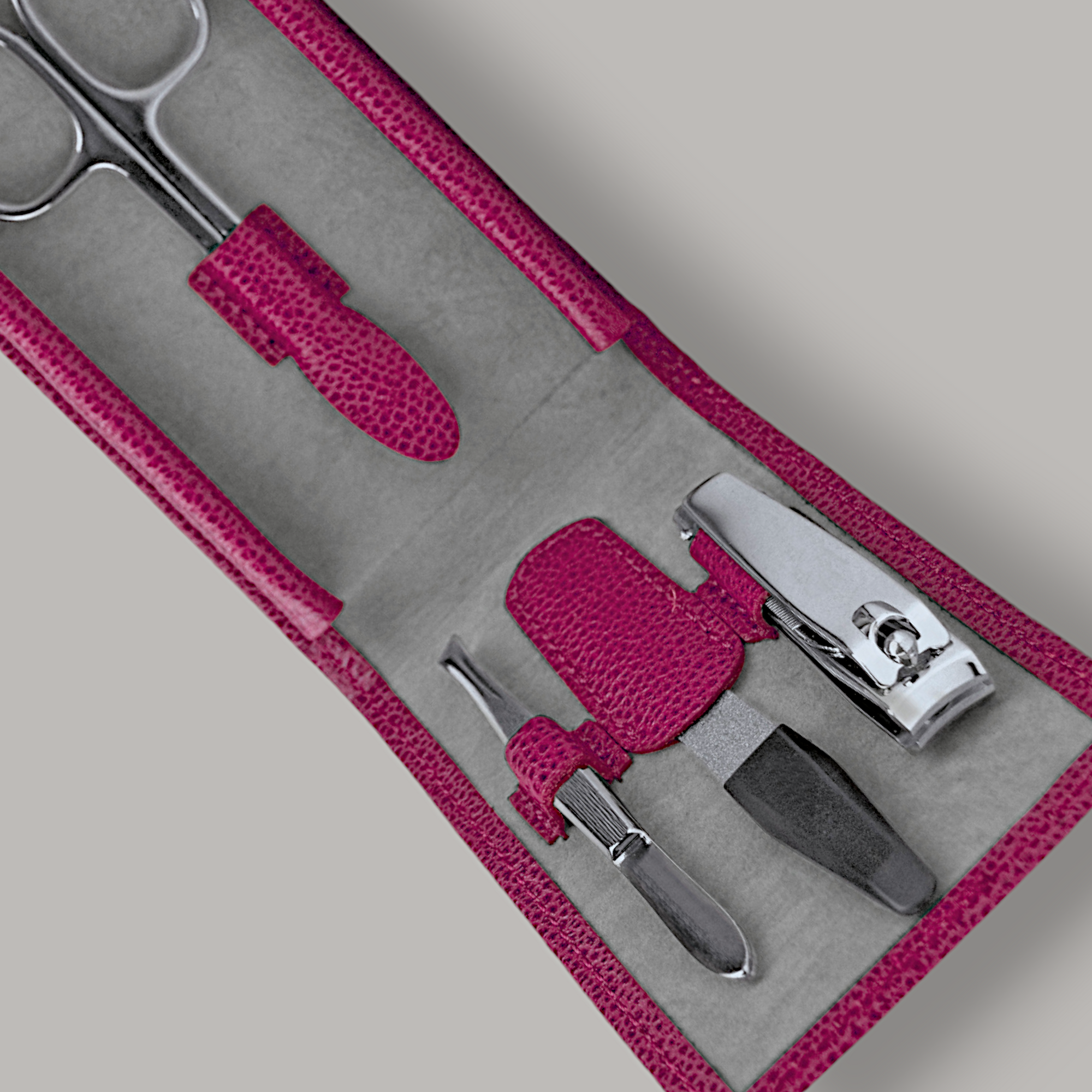 Trousse de manucure 4 pièces Beluga / baie (cuir)