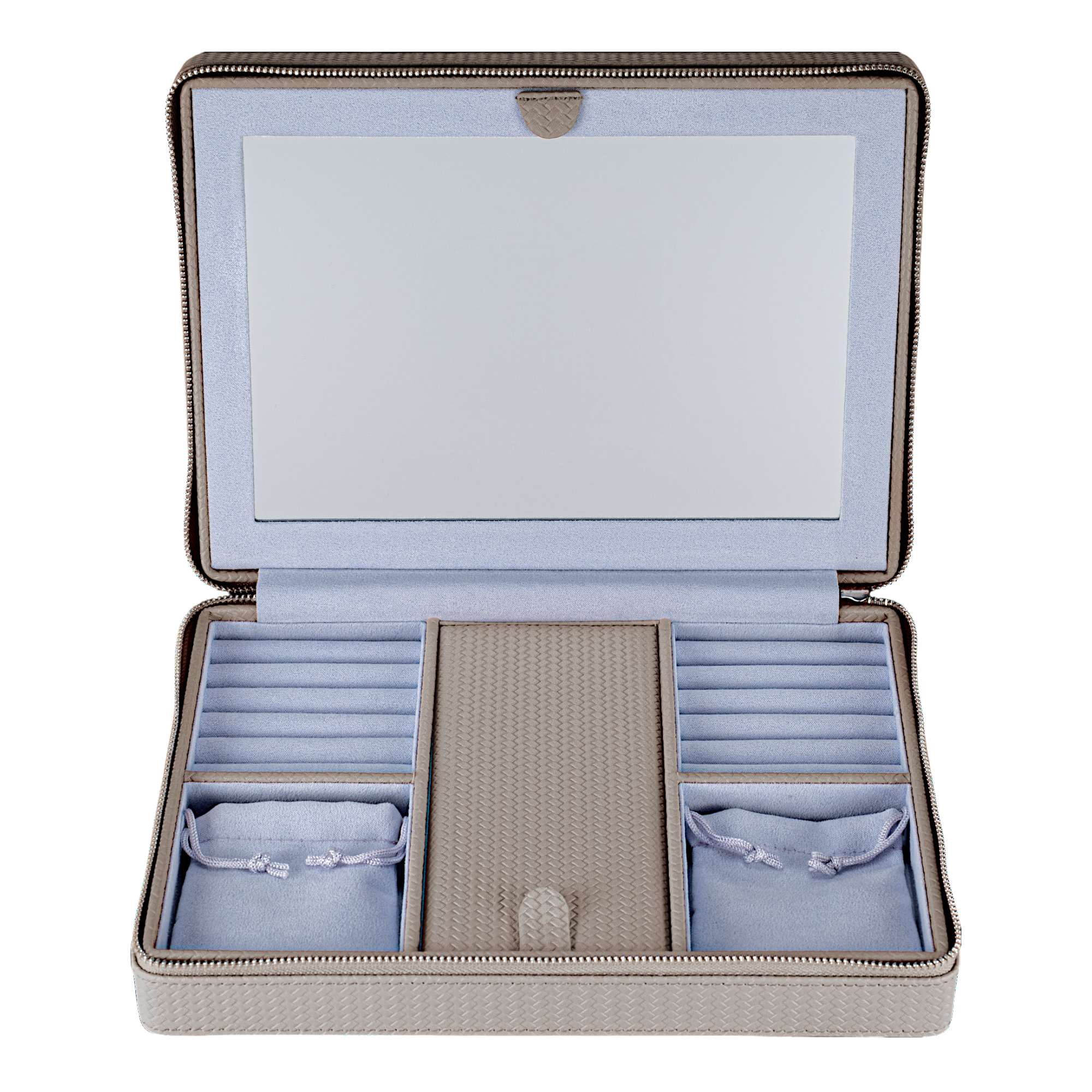 Boîte à bijoux zippée Corbello / taupe