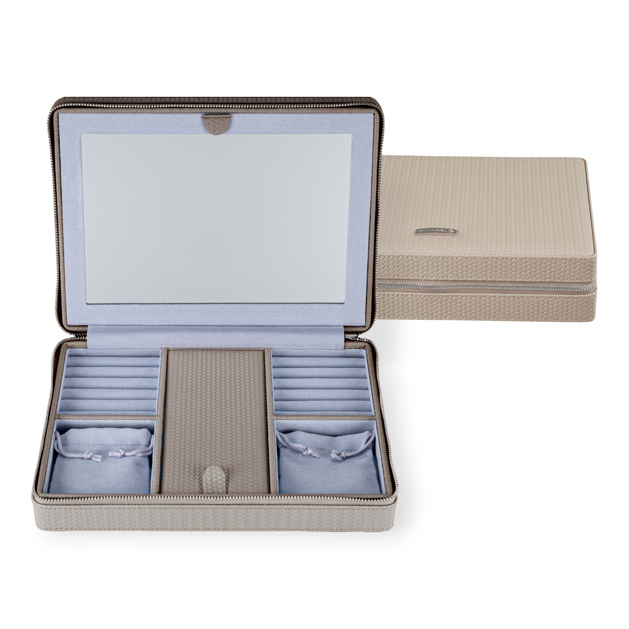 Boîte à bijoux zippée Corbello / taupe