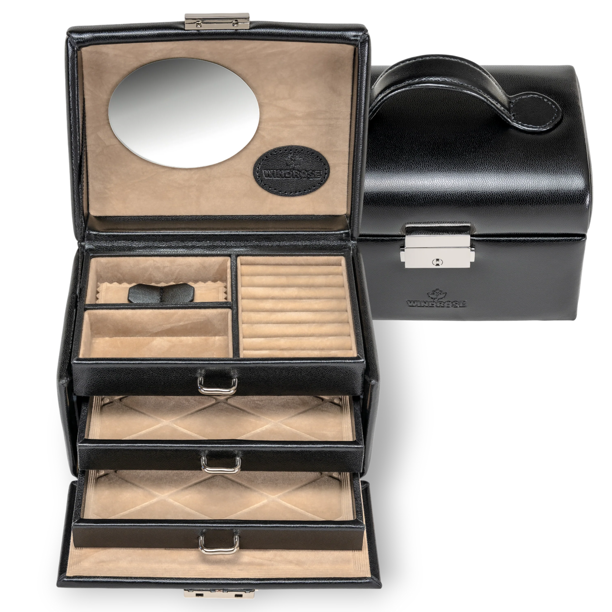 small jewelry case Merino / black