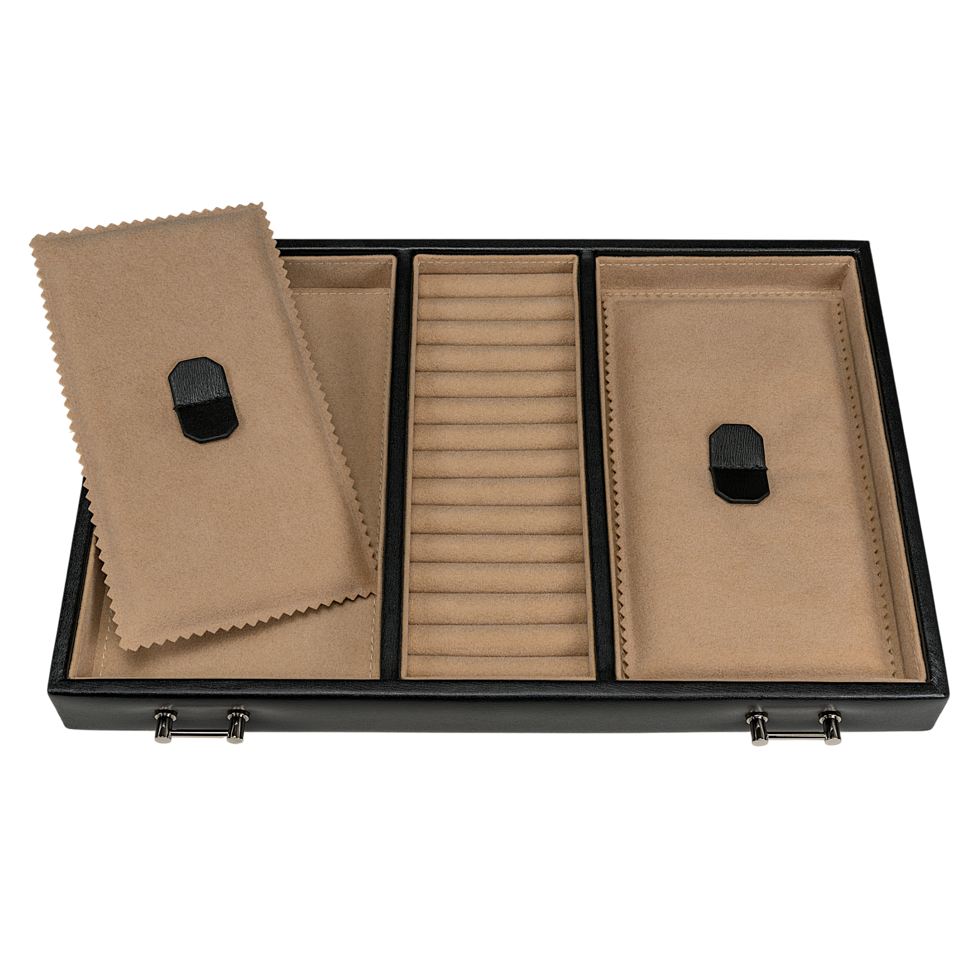 Estuche para joyas/relojes con inserción (puede utilizarse como estuche independiente) Ambiance / negro (cuero)