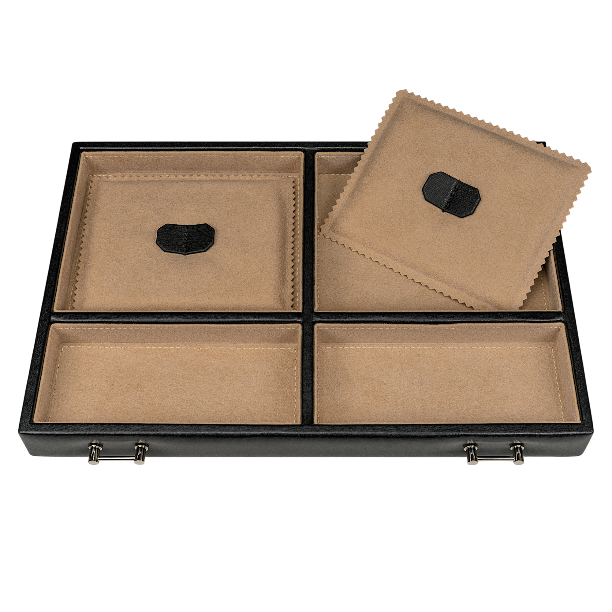 Estuche para joyas/relojes con inserción (puede utilizarse como estuche independiente) Ambiance / negro (cuero)