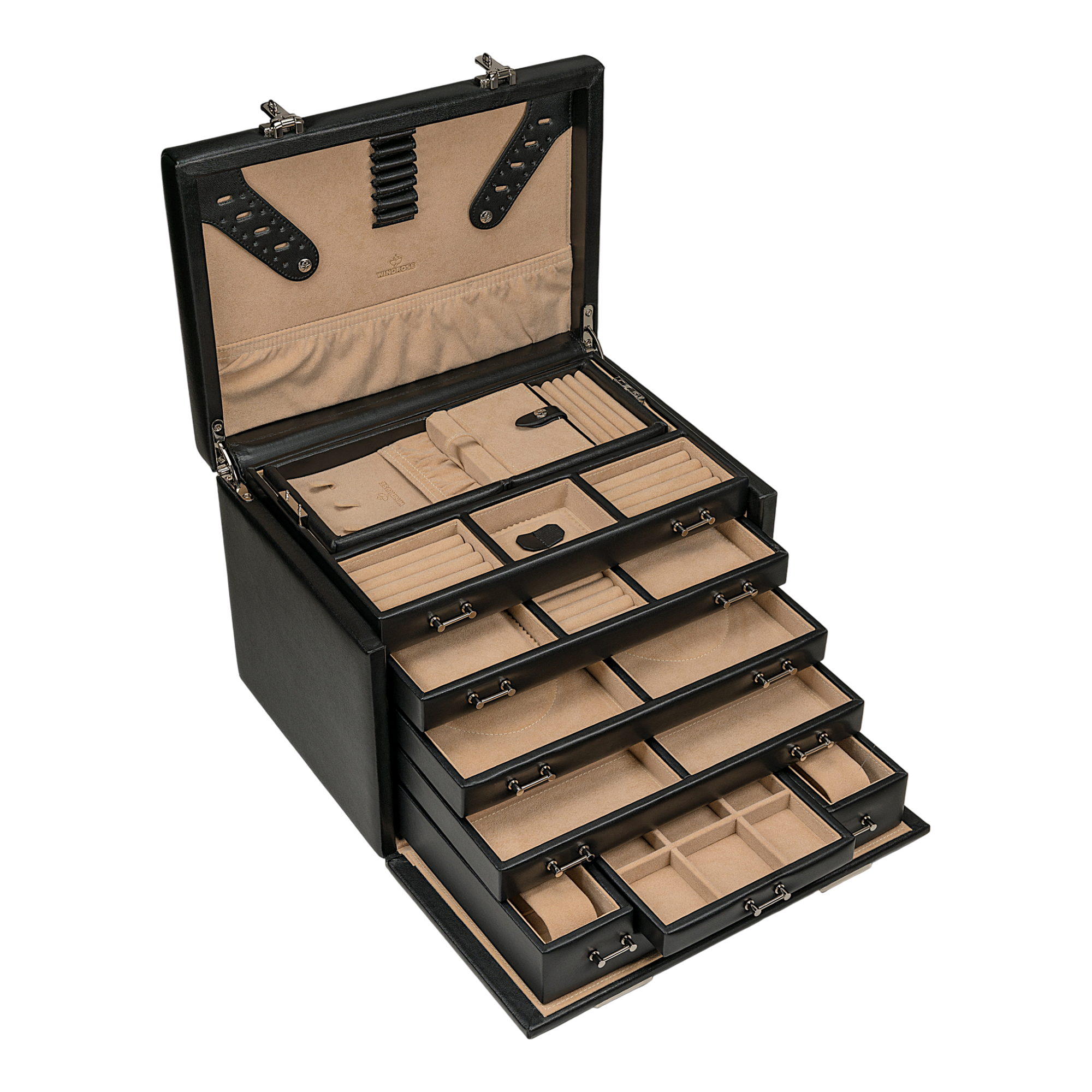 Estuche para joyas/relojes con inserción (puede utilizarse como estuche independiente) Ambiance / negro (cuero)