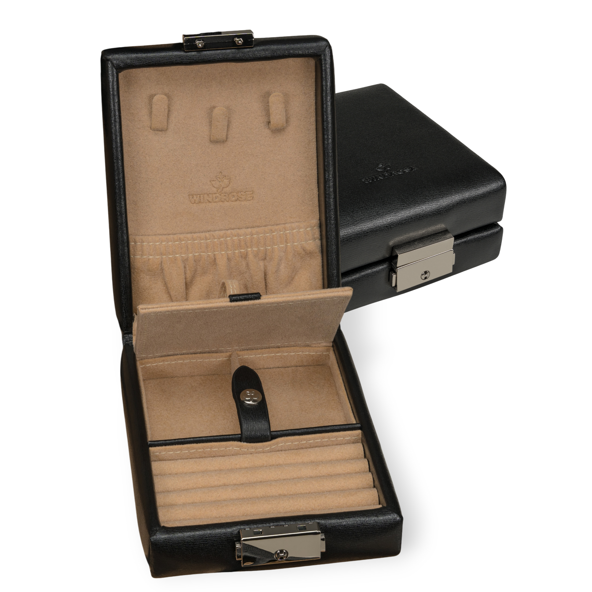 Estuche para joyas/relojes con inserción (puede utilizarse como estuche independiente) Ambiance / negro (cuero)