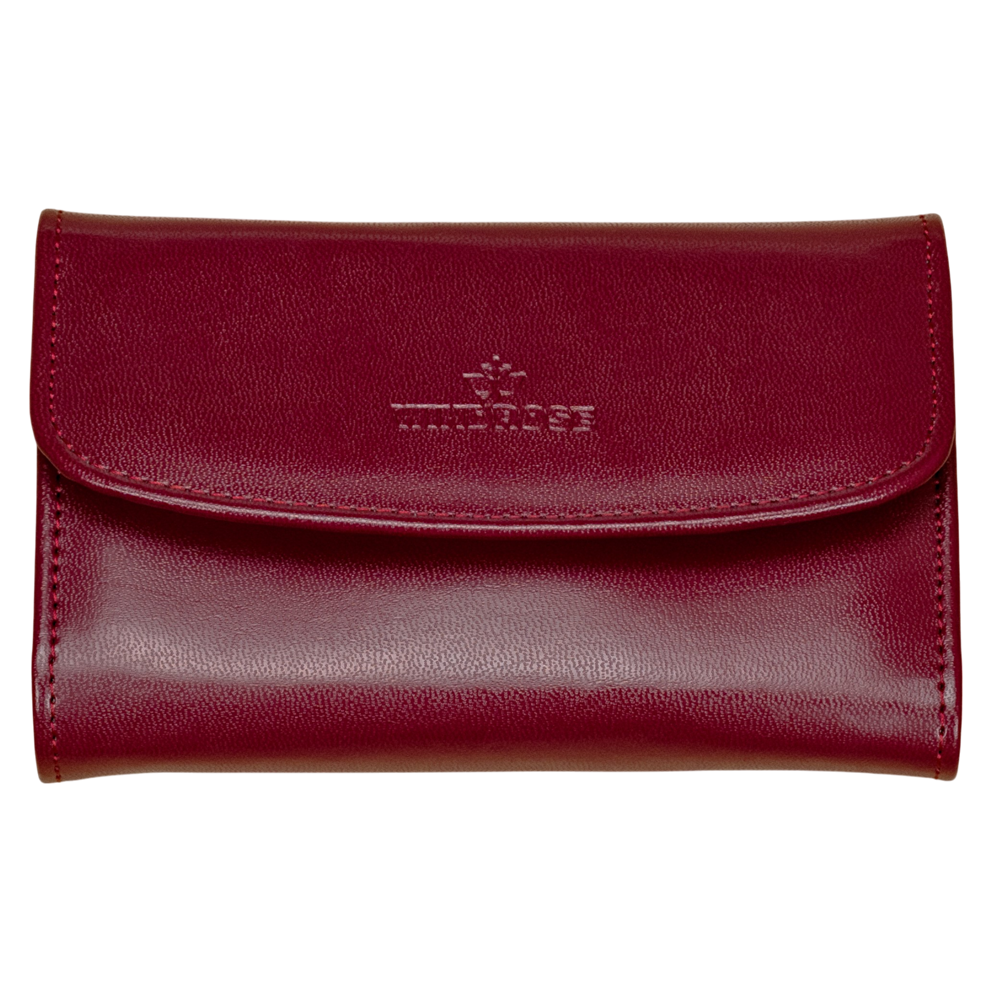 Jewelry case with integrated jewelry bag Merino / red