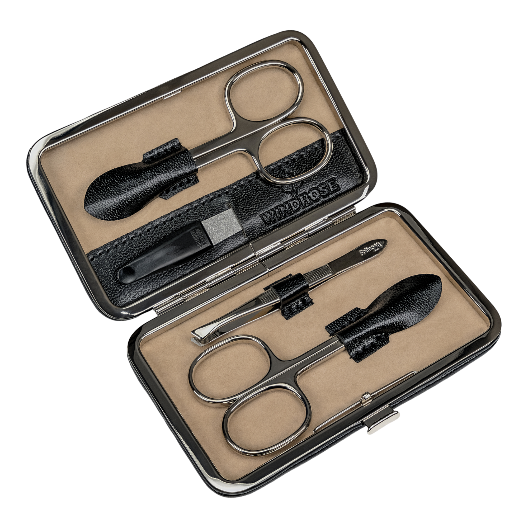4-piece manicure case Merino / black
