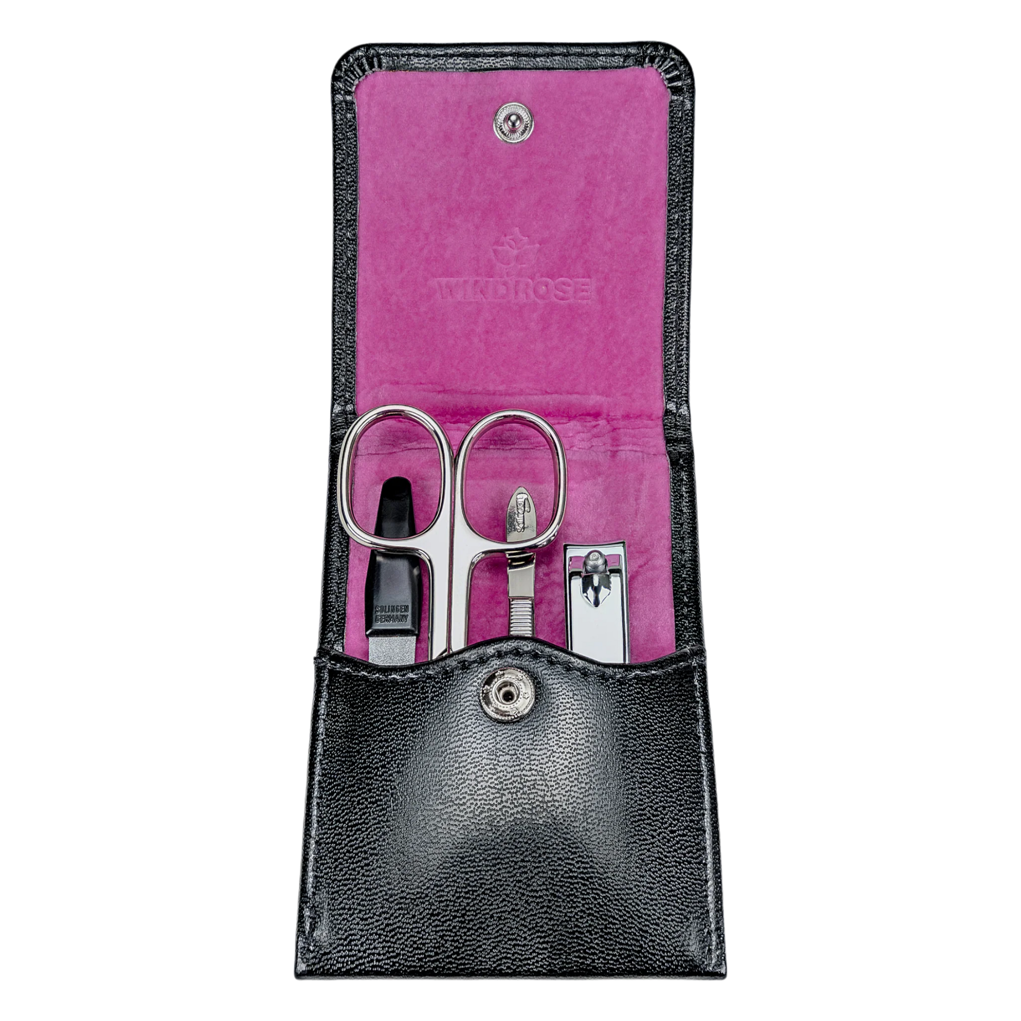 Astuccio per manicure da 4 pezzi Merino Moda / nero