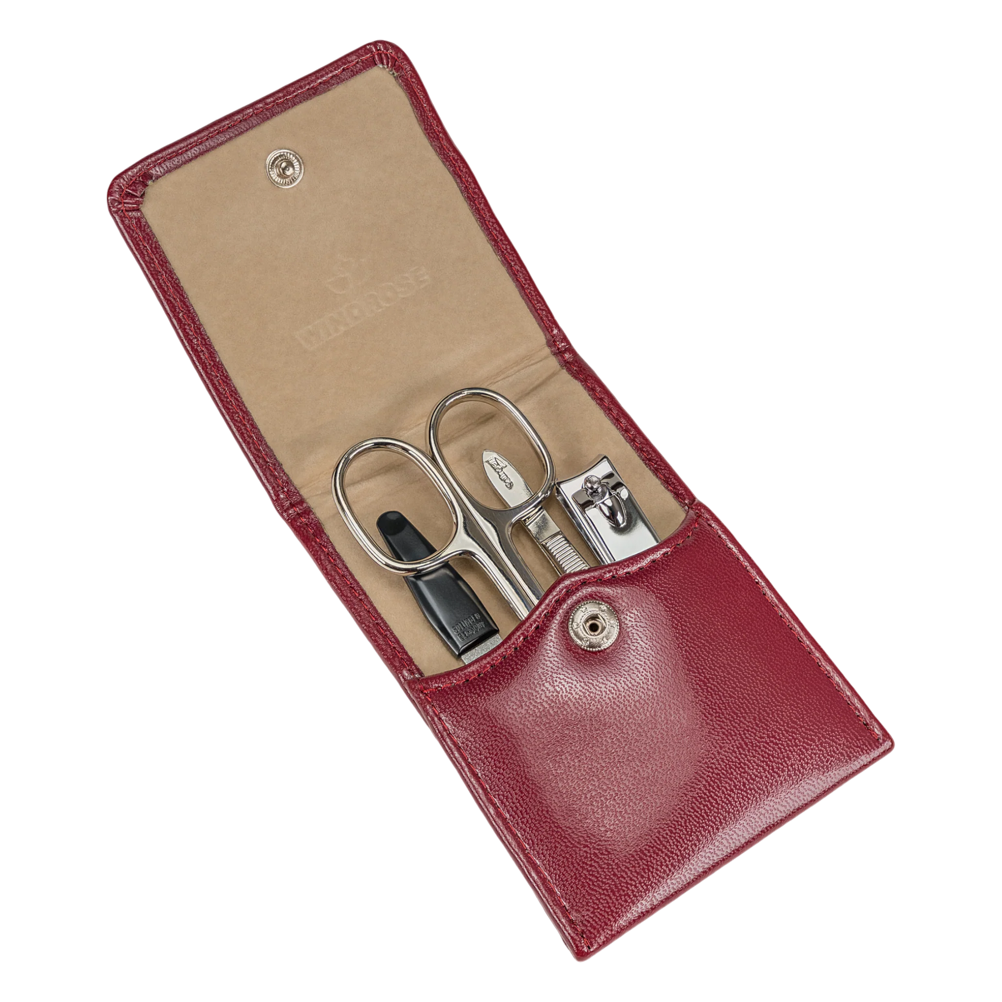 4-delige manicurekoffer Merino / rood