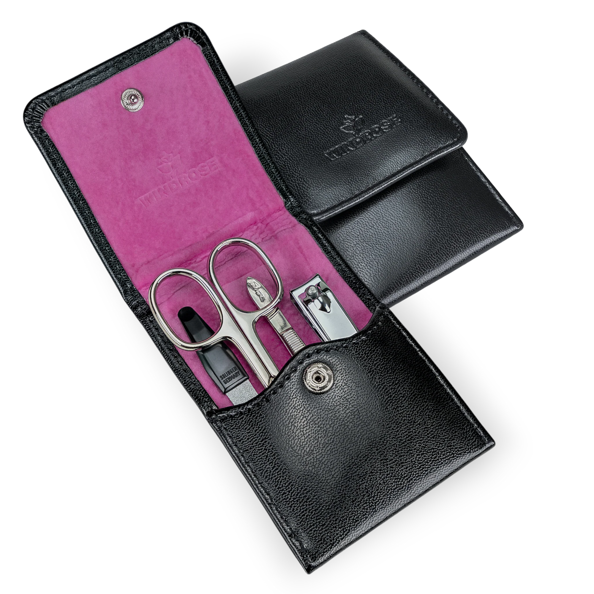 Astuccio per manicure da 4 pezzi Merino Moda / nero