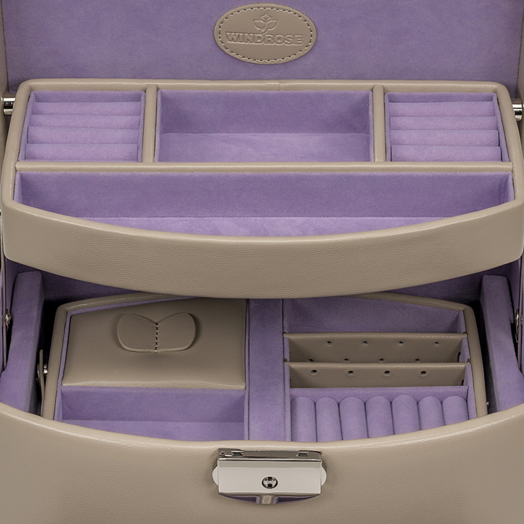 Automatic jewelry case with travel insert Merino Moda / beige