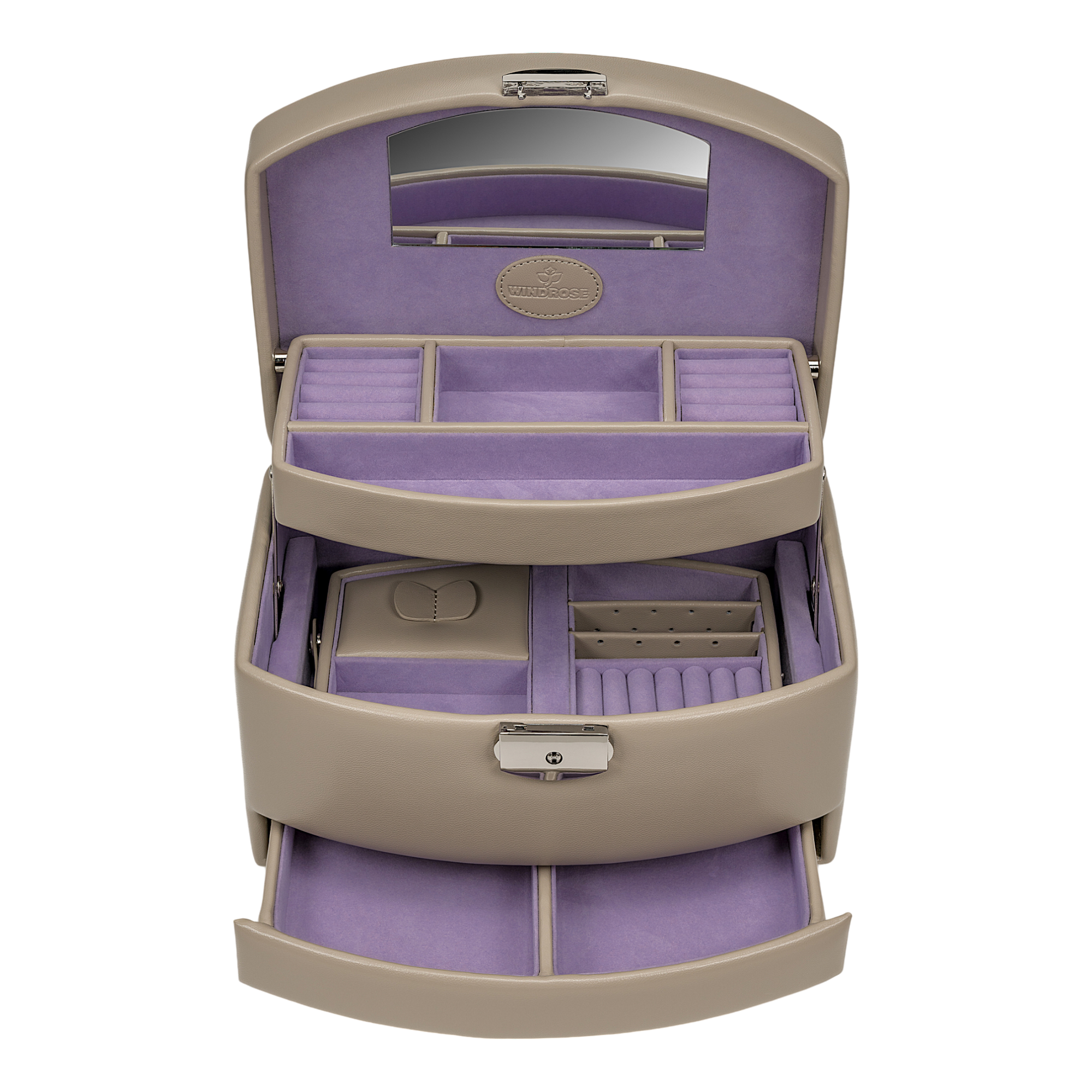 Automatic jewelry case with travel insert Merino Moda / beige