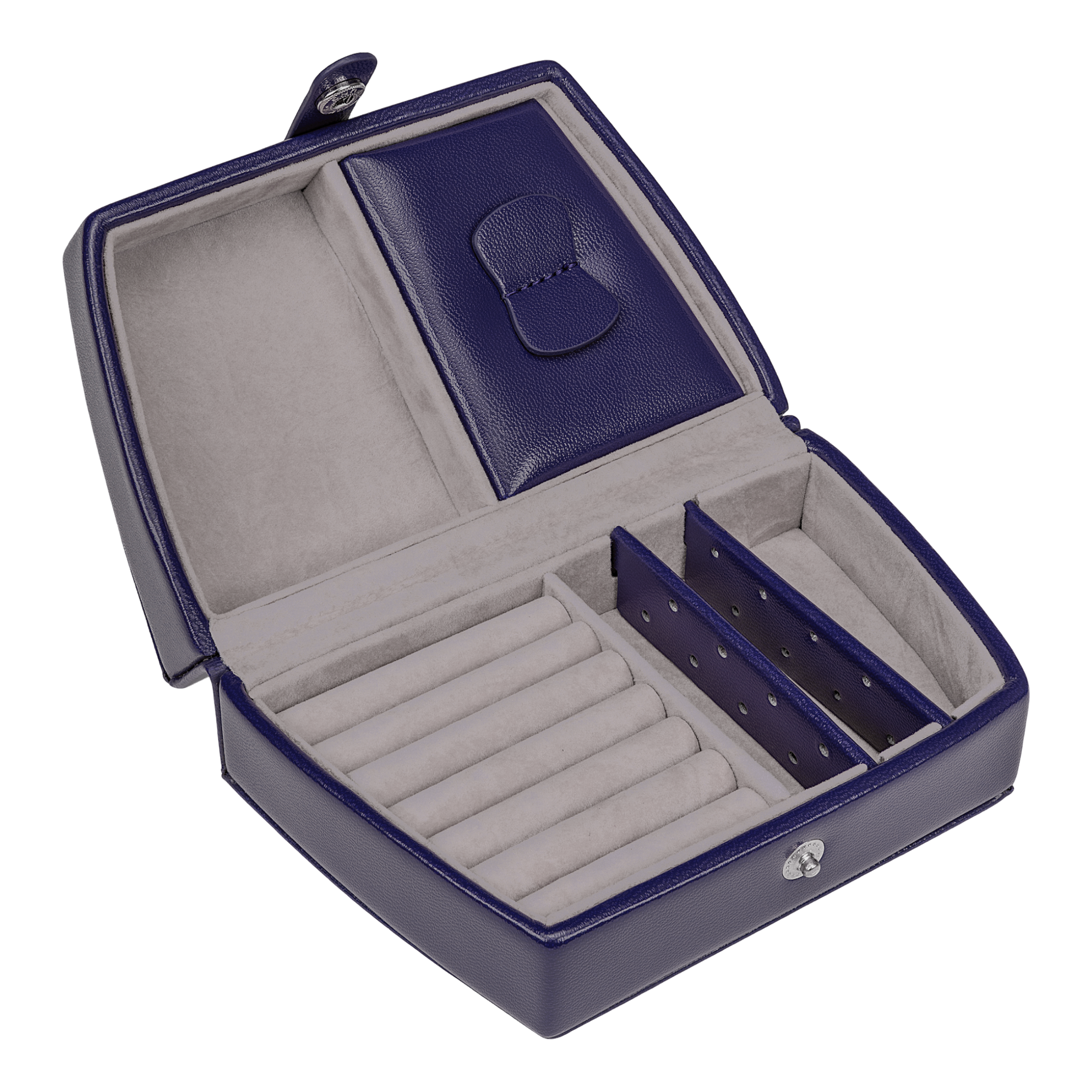 Estojo automático para jóias com encaixe de viagem Merino Moda / azul escuro