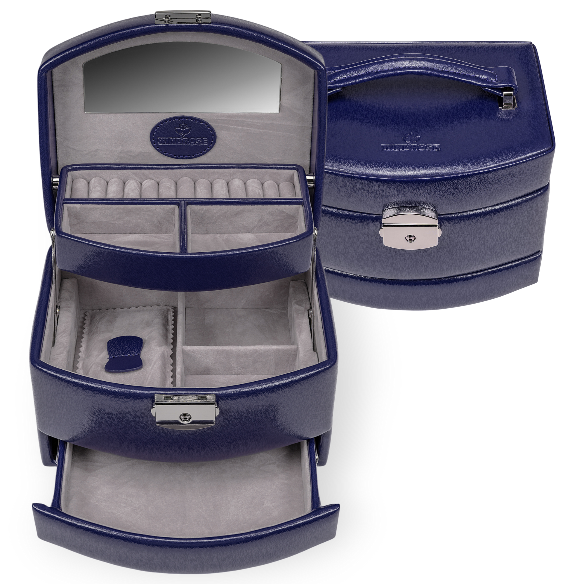 Automatic jewelry case Merino Moda / dark blue