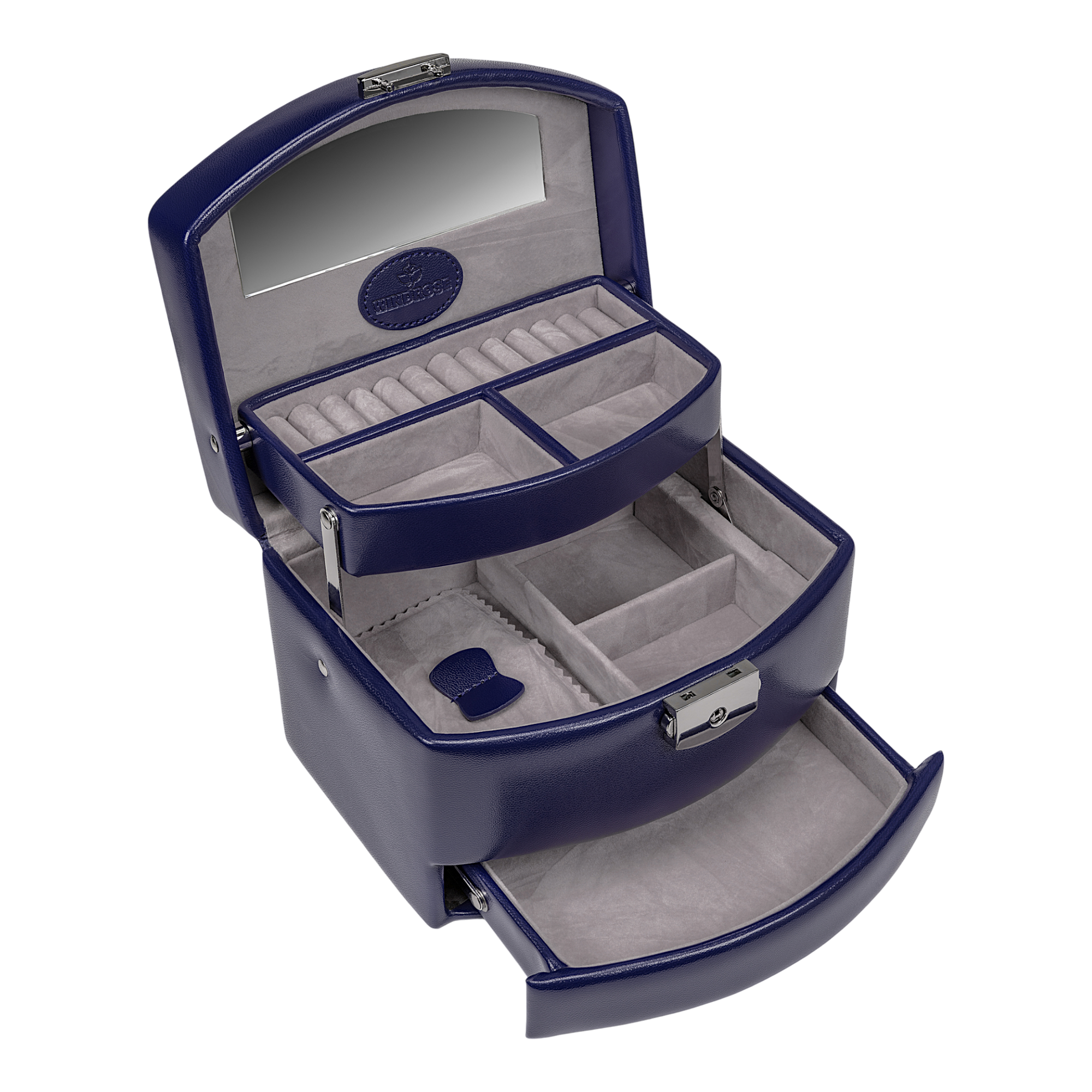 Automatic jewelry case Merino Moda / dark blue