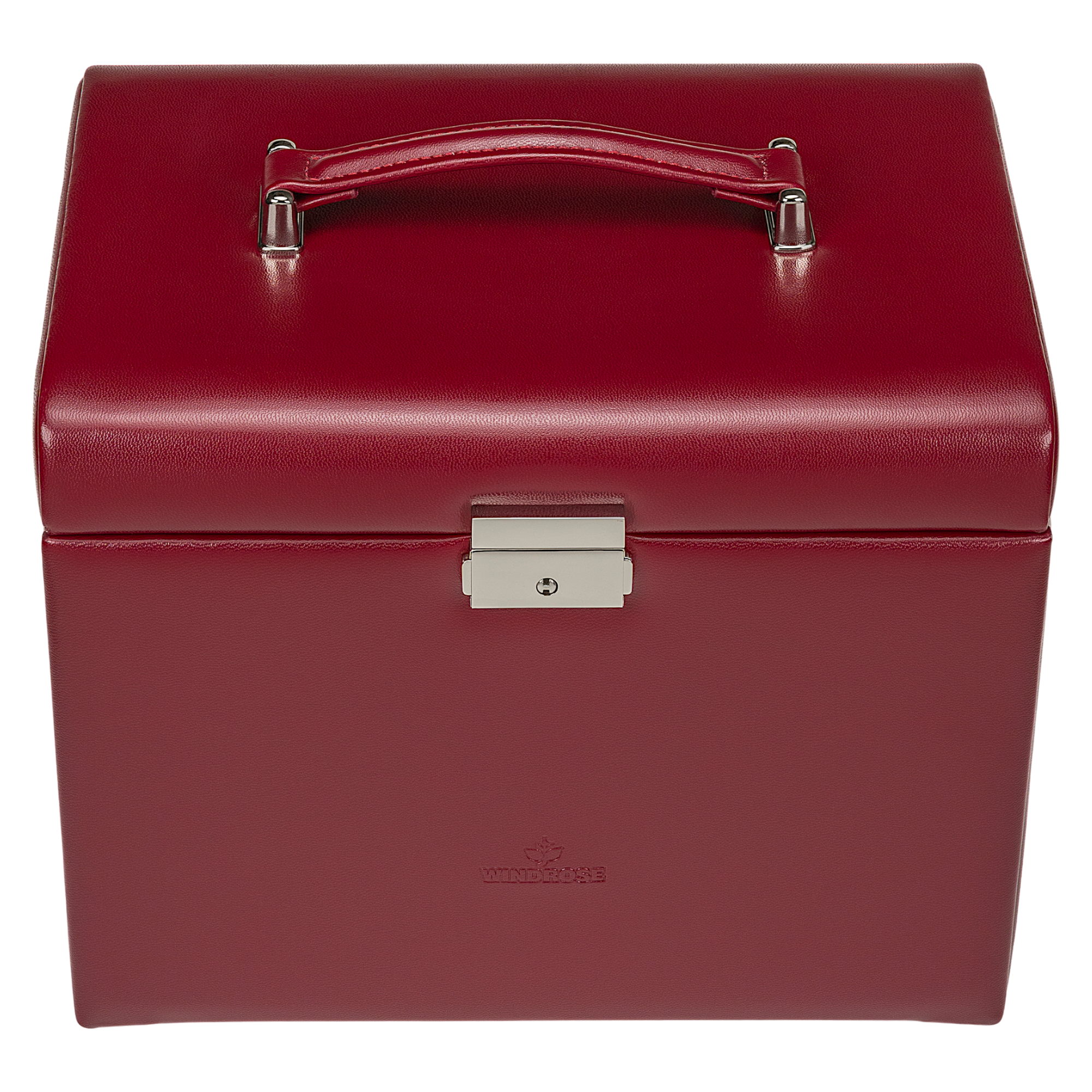 Jewelry case with integrated jewelry bag Merino / red
