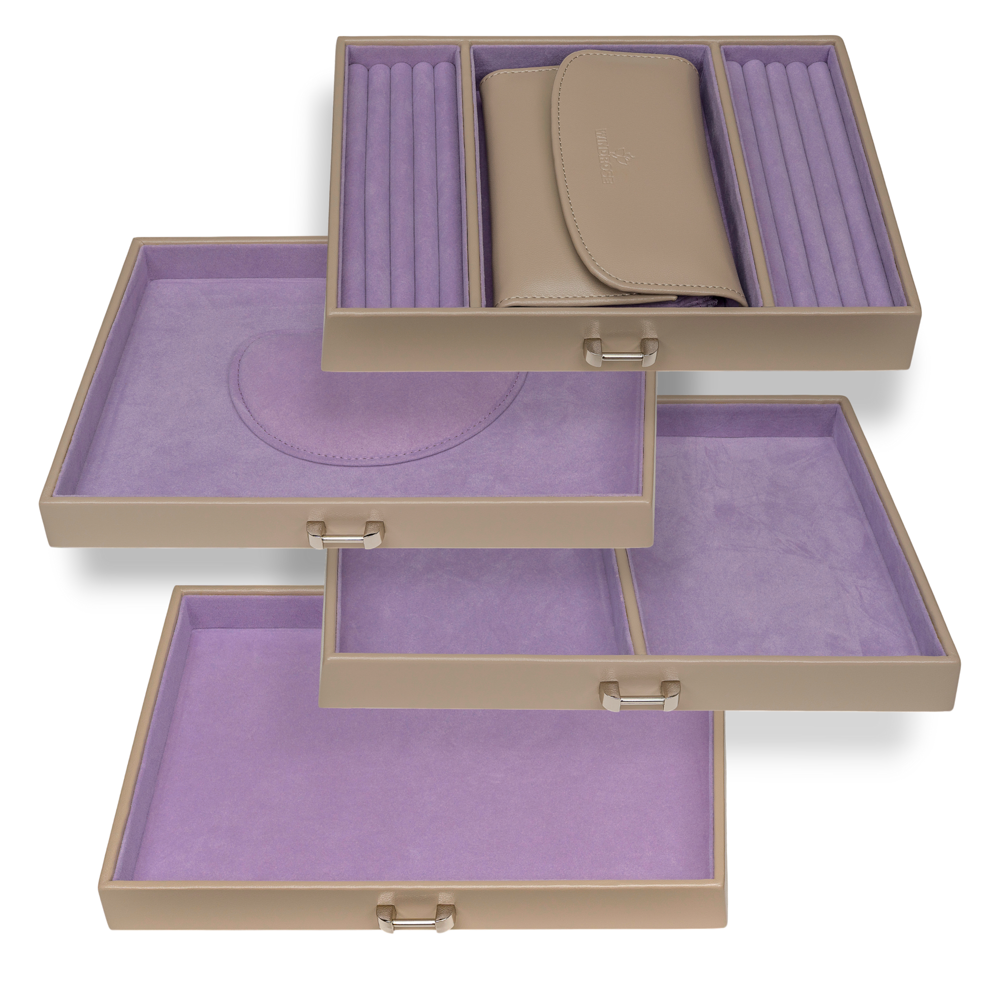 Jewelry case with integrated jewelry bag Merino Moda / beige