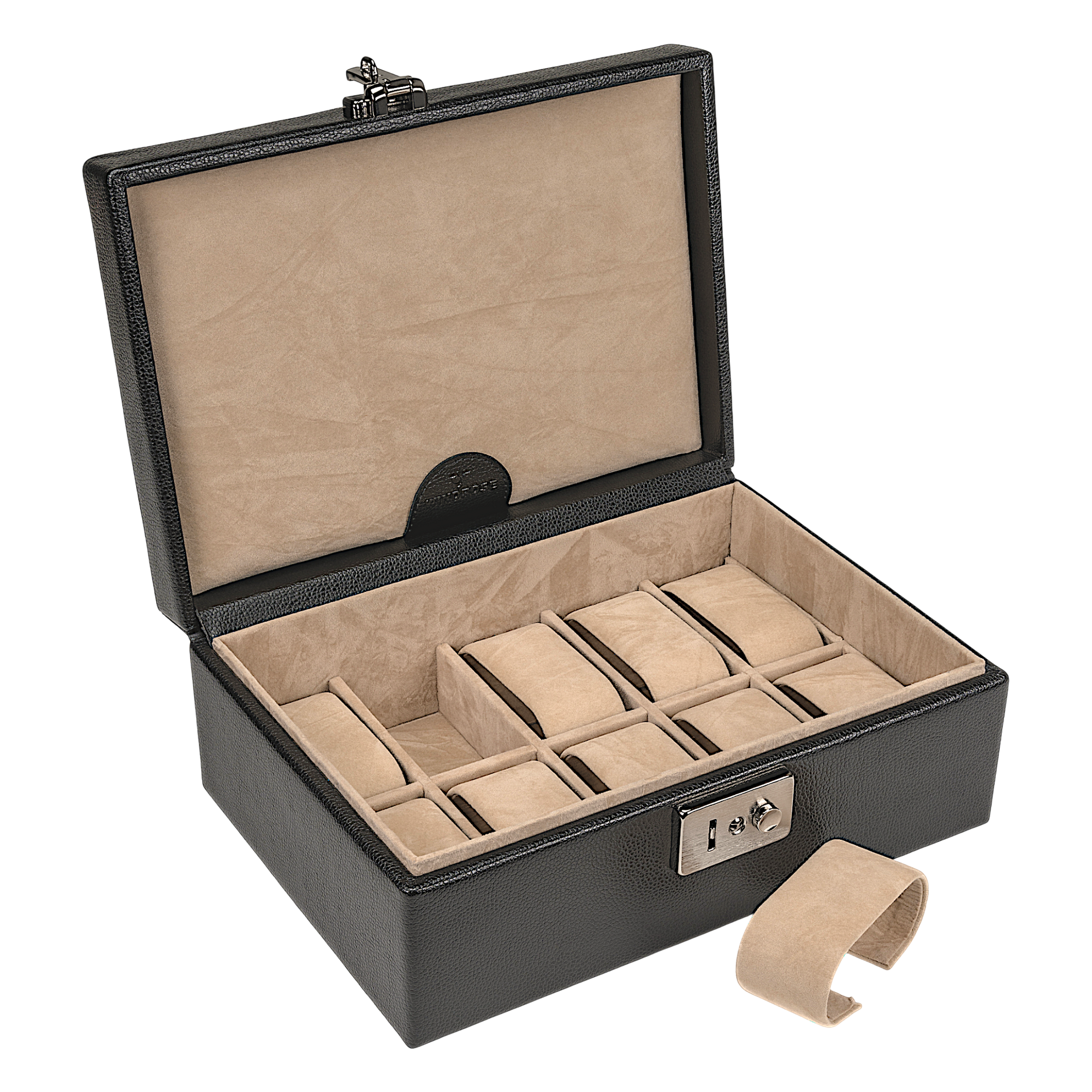 Estuche para reloj Beluga / negro (cuero)