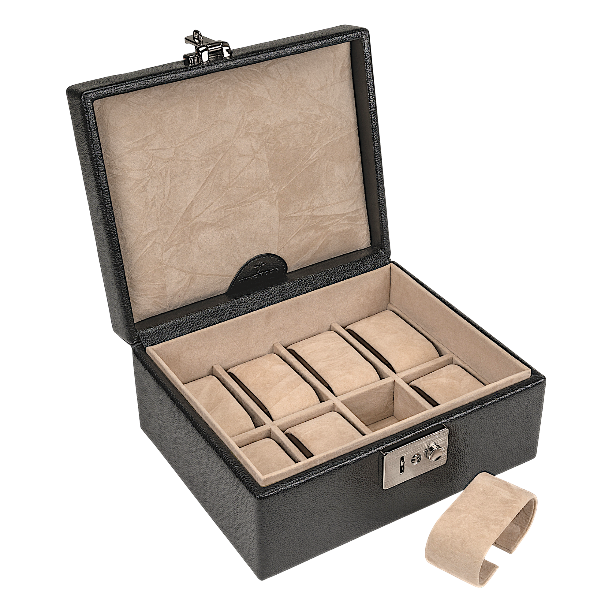 Estuche para relojes Beluga / negro (cuero)