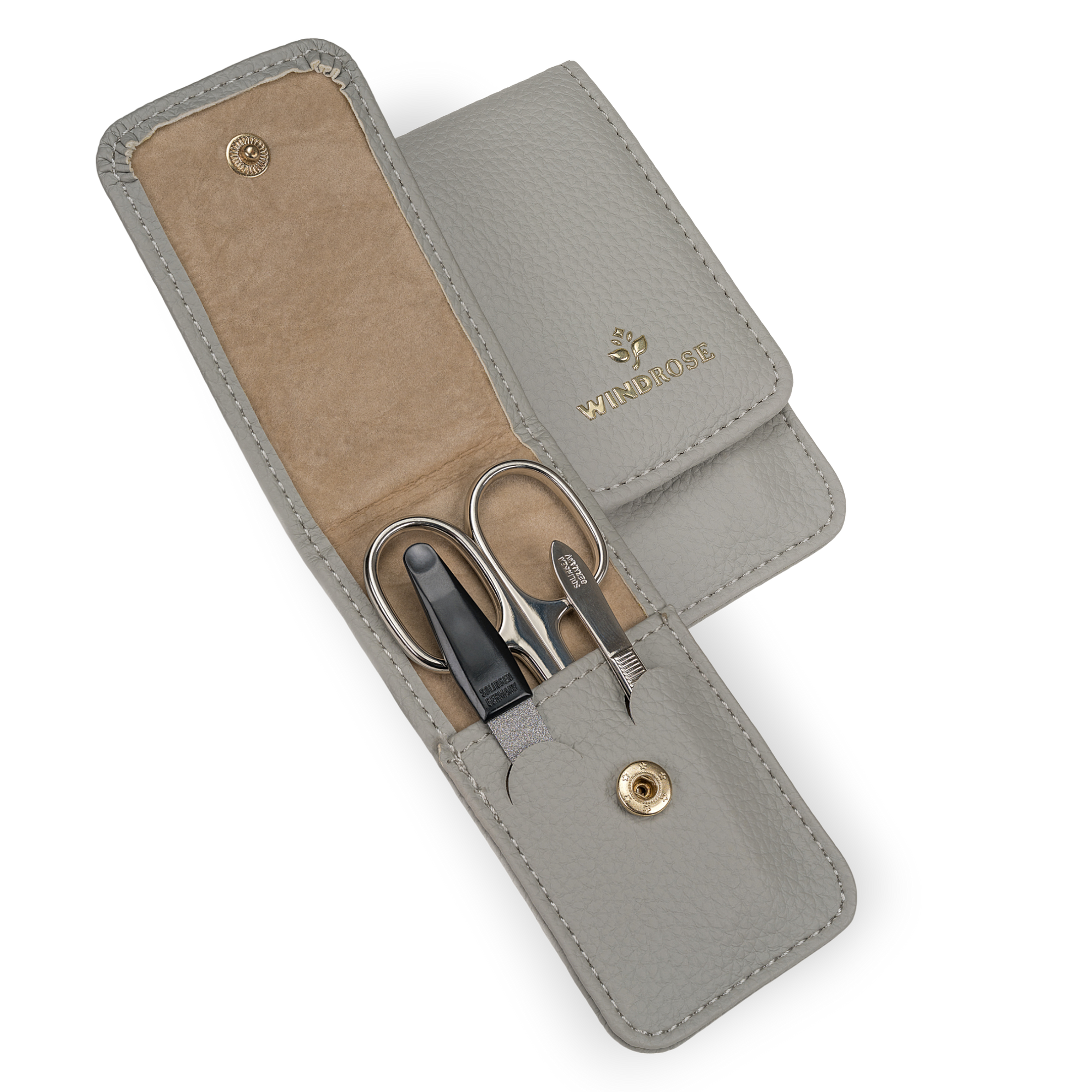 Třídílné pouzdro na manikúru Aurora / světle šedá