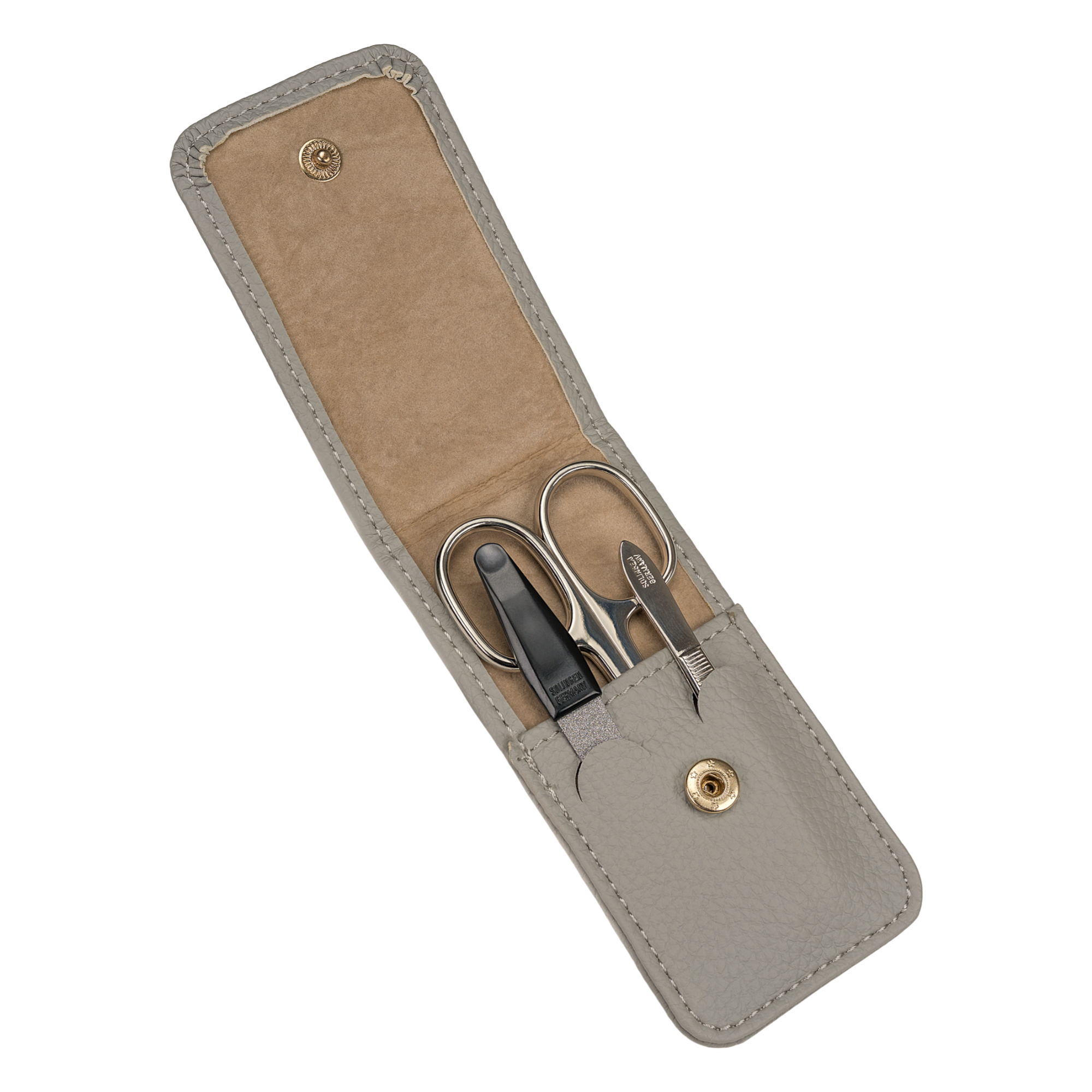 Třídílné pouzdro na manikúru Aurora / světle šedá