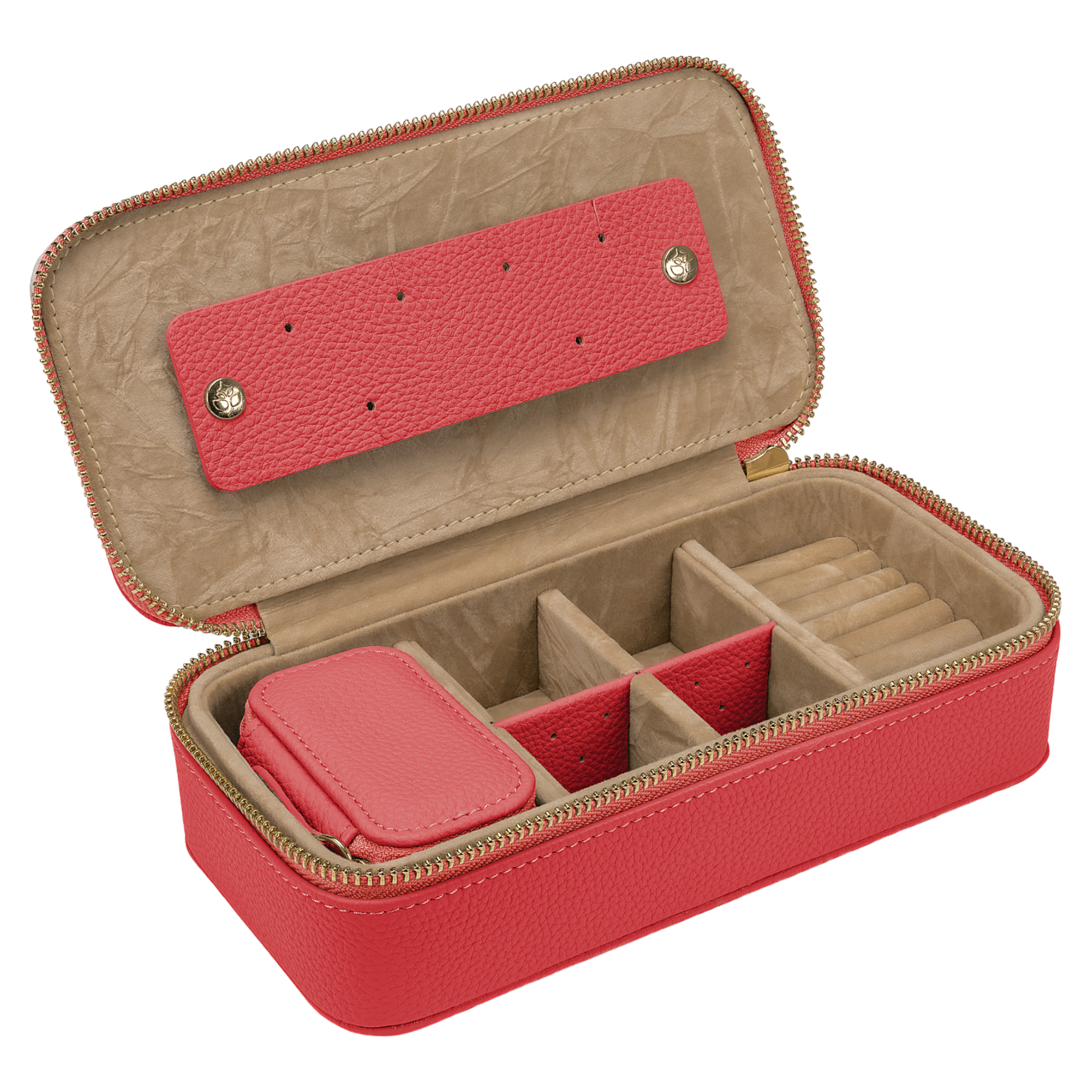 Étui à bijoux M avec fermeture éclair Aurora / corail