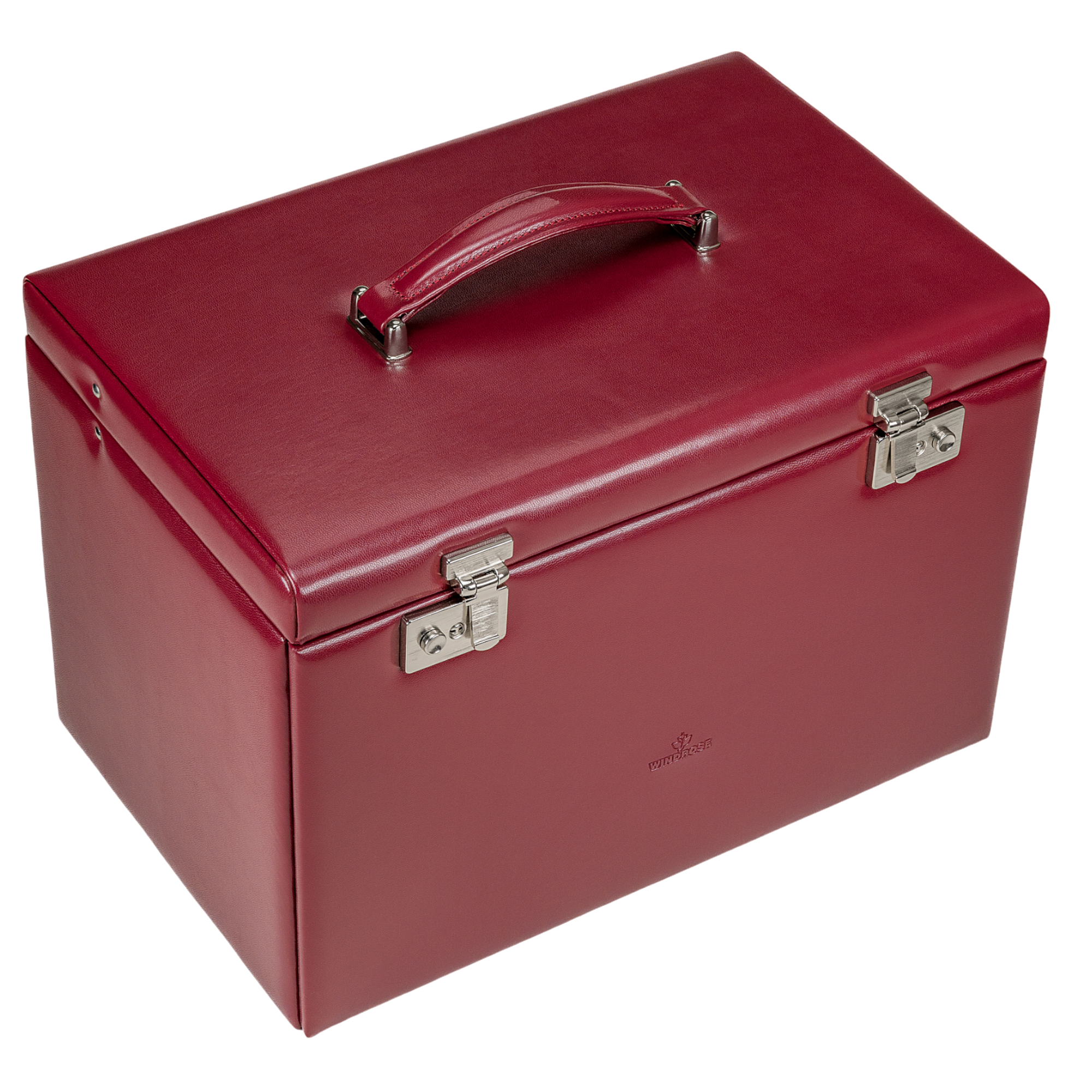 Estojo para jóias XXL com saco para jóias integrado Merino / vermelho