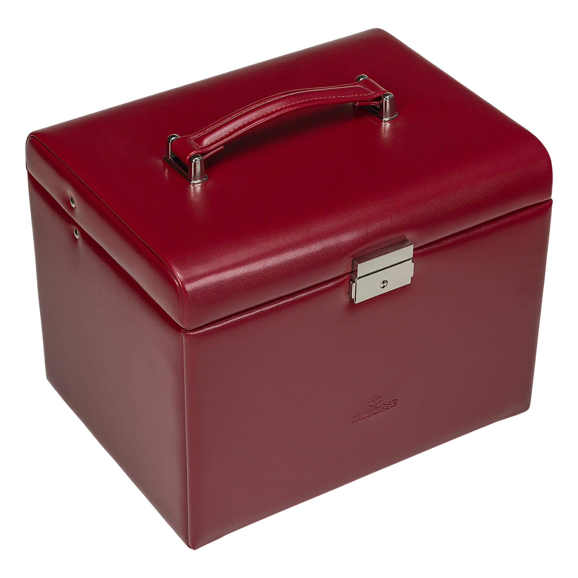 Jewelry case with integrated jewelry bag Merino / red