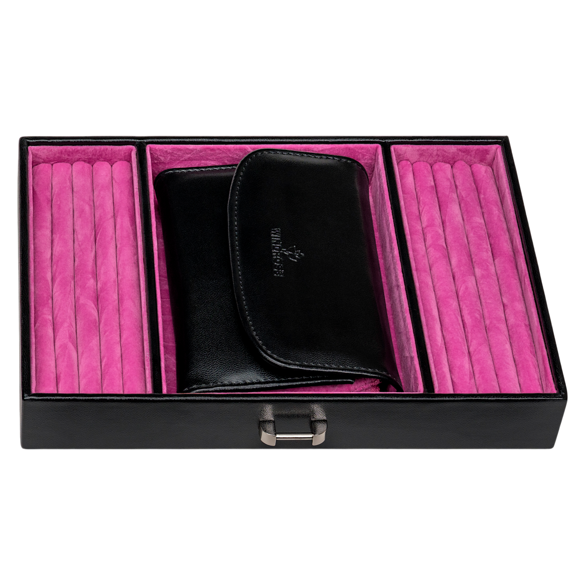 Schmuckkoffer mit integrierter Schmucktasche Merino Moda / schwarz