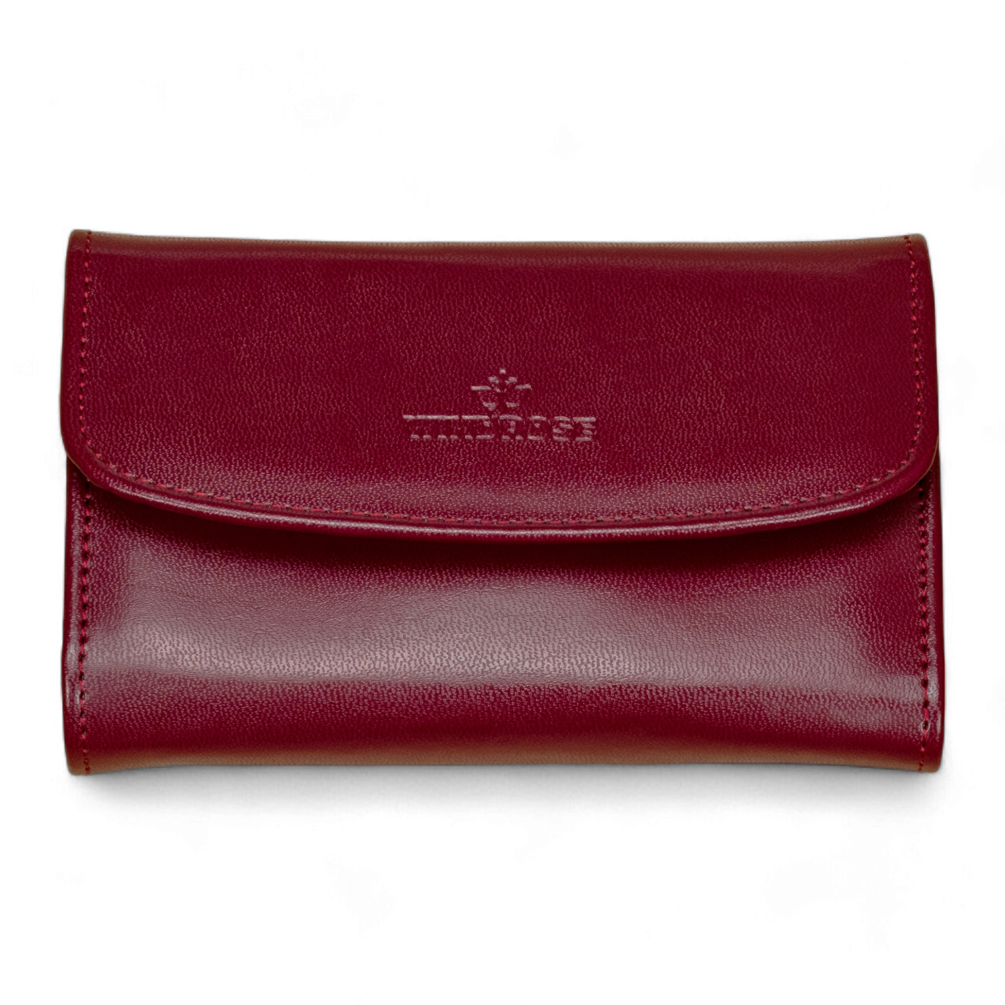 Estojo para jóias XXL com saco para jóias integrado Merino / vermelho