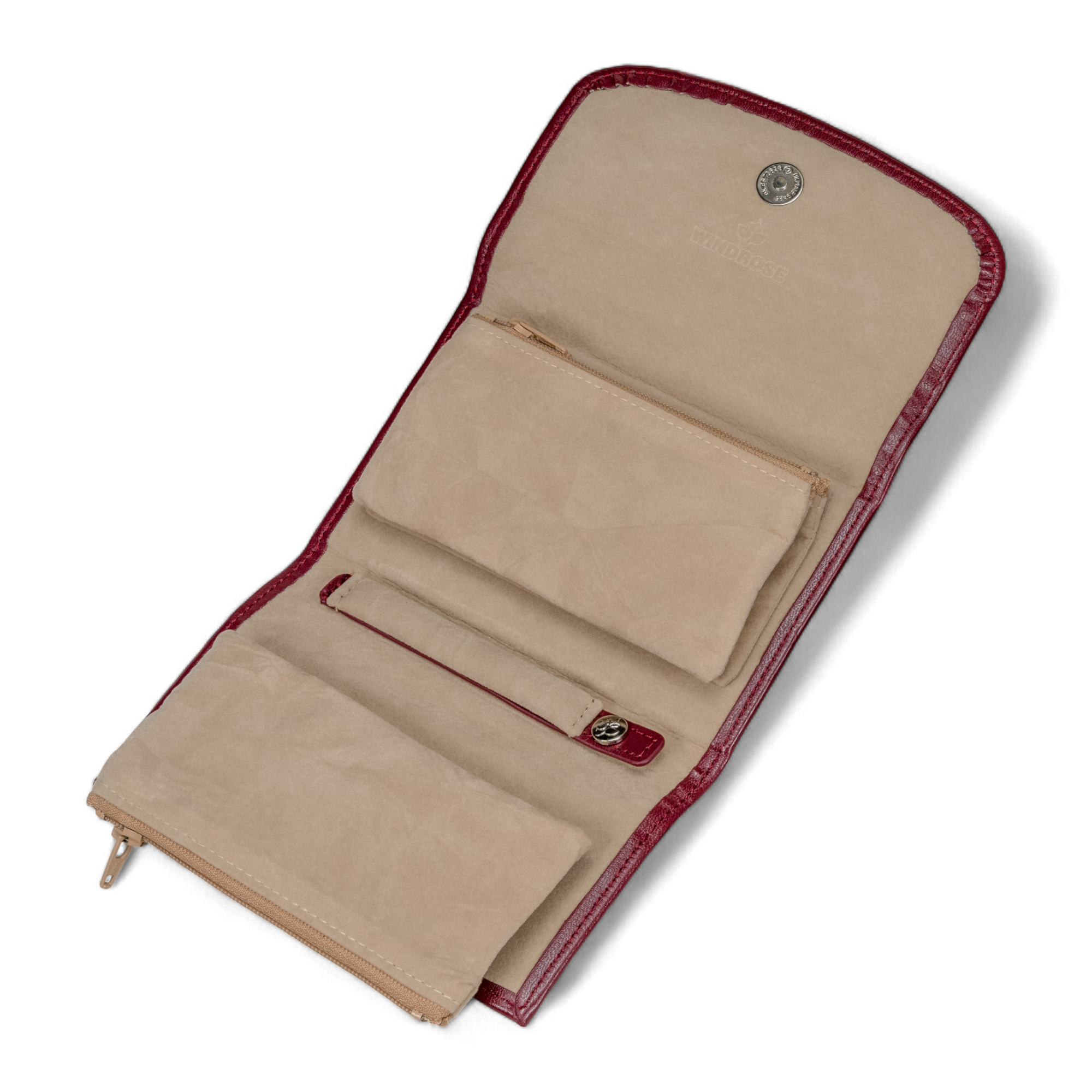 Estojo para jóias XXL com saco para jóias integrado Merino / vermelho