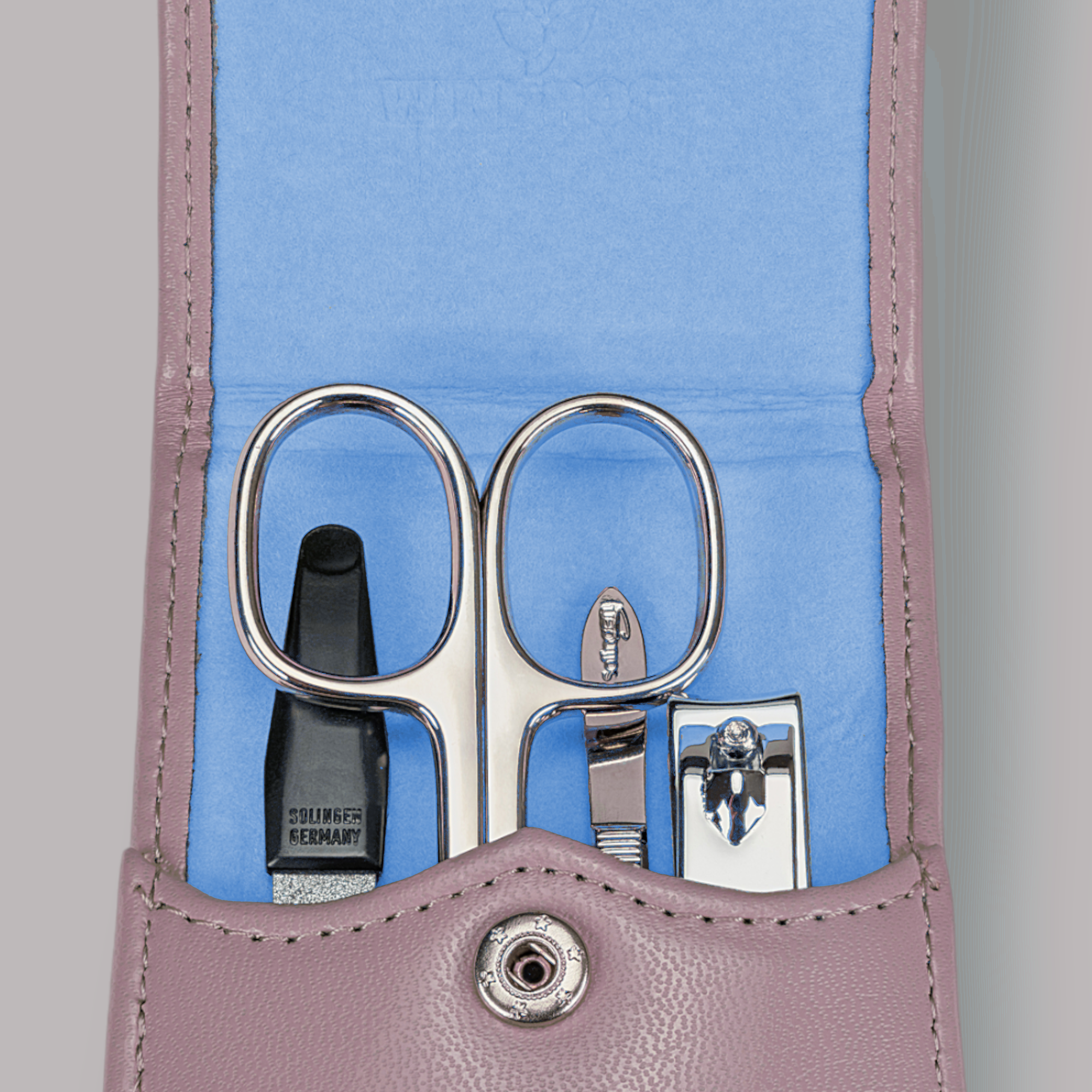 Astuccio per manicure da 4 pezzi Merino Moda / grigio
