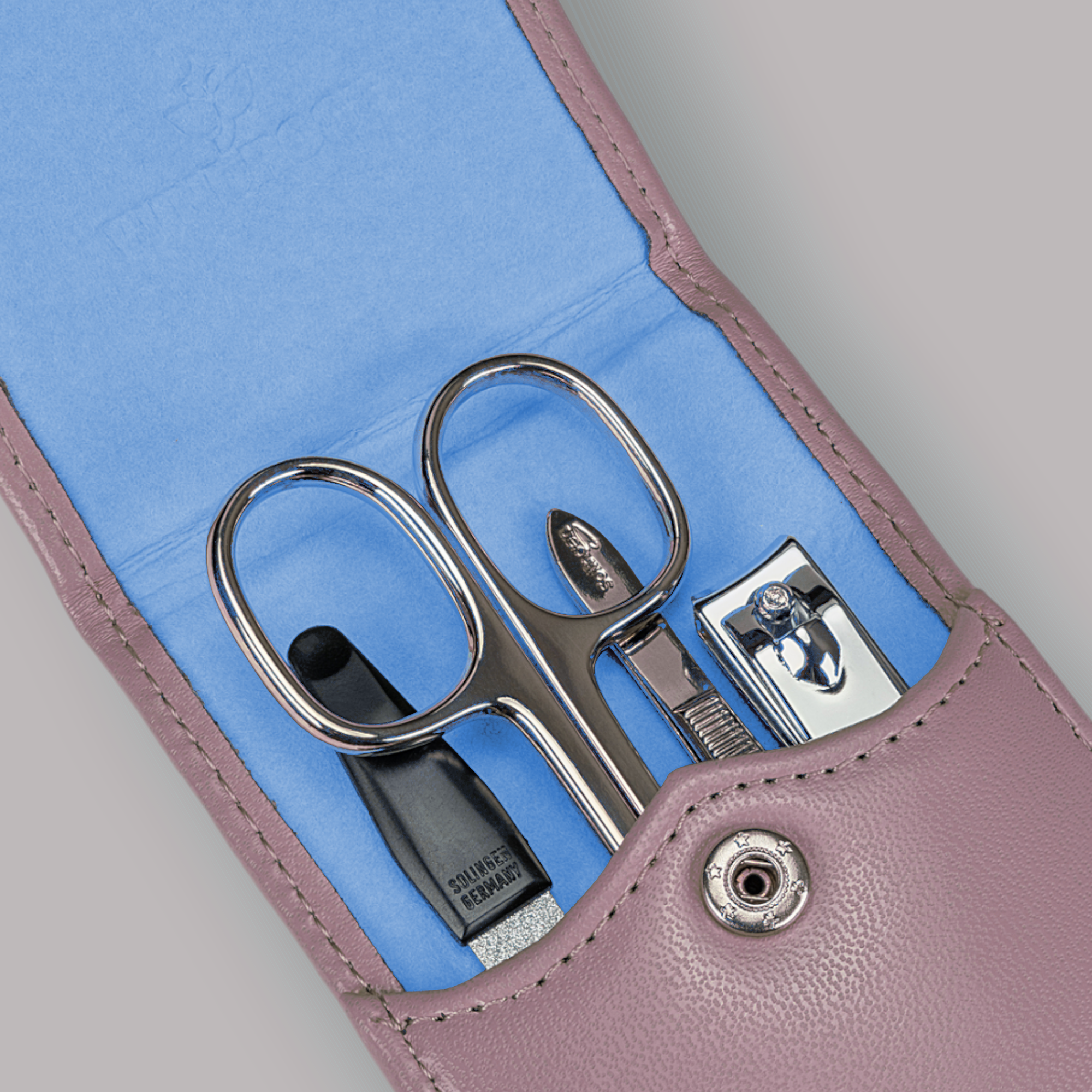 Astuccio per manicure da 4 pezzi Merino Moda / grigio