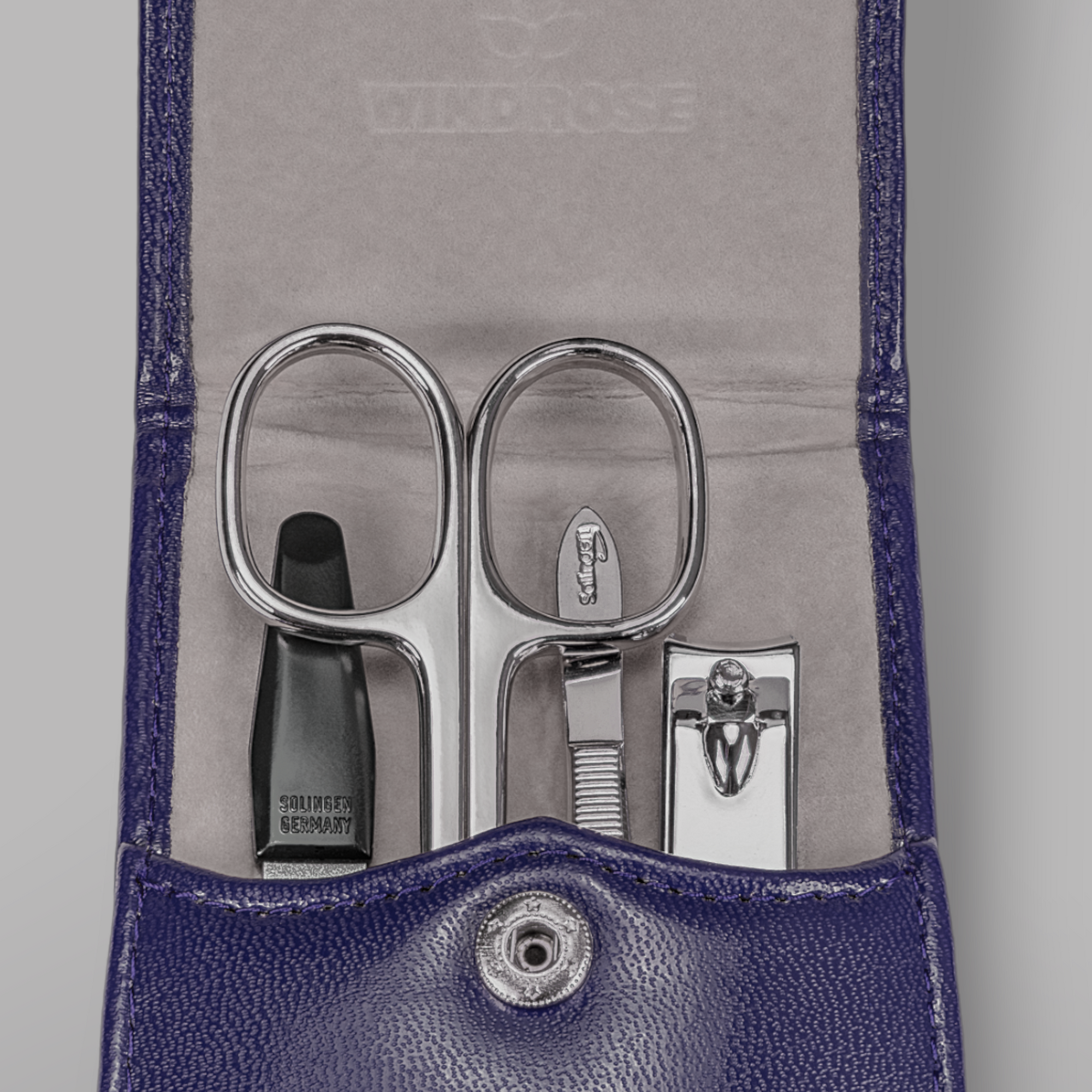 Estojo de manicura de 4 peças Merino Moda / azul escuro