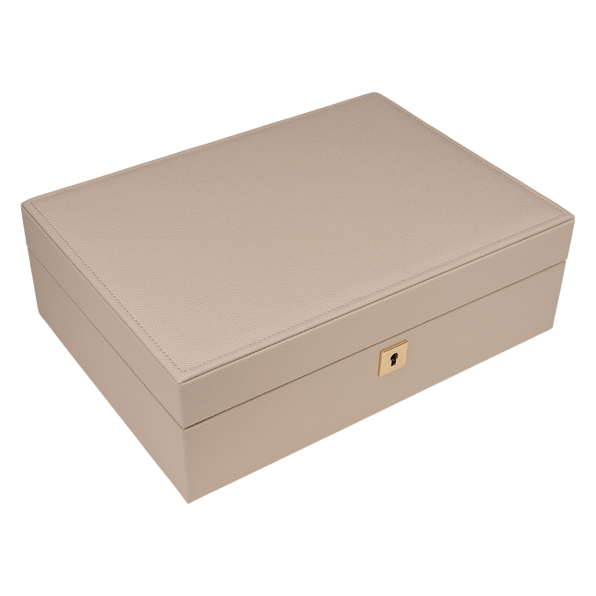 Charmbox luxora beige – geschlossen, Schrägansicht