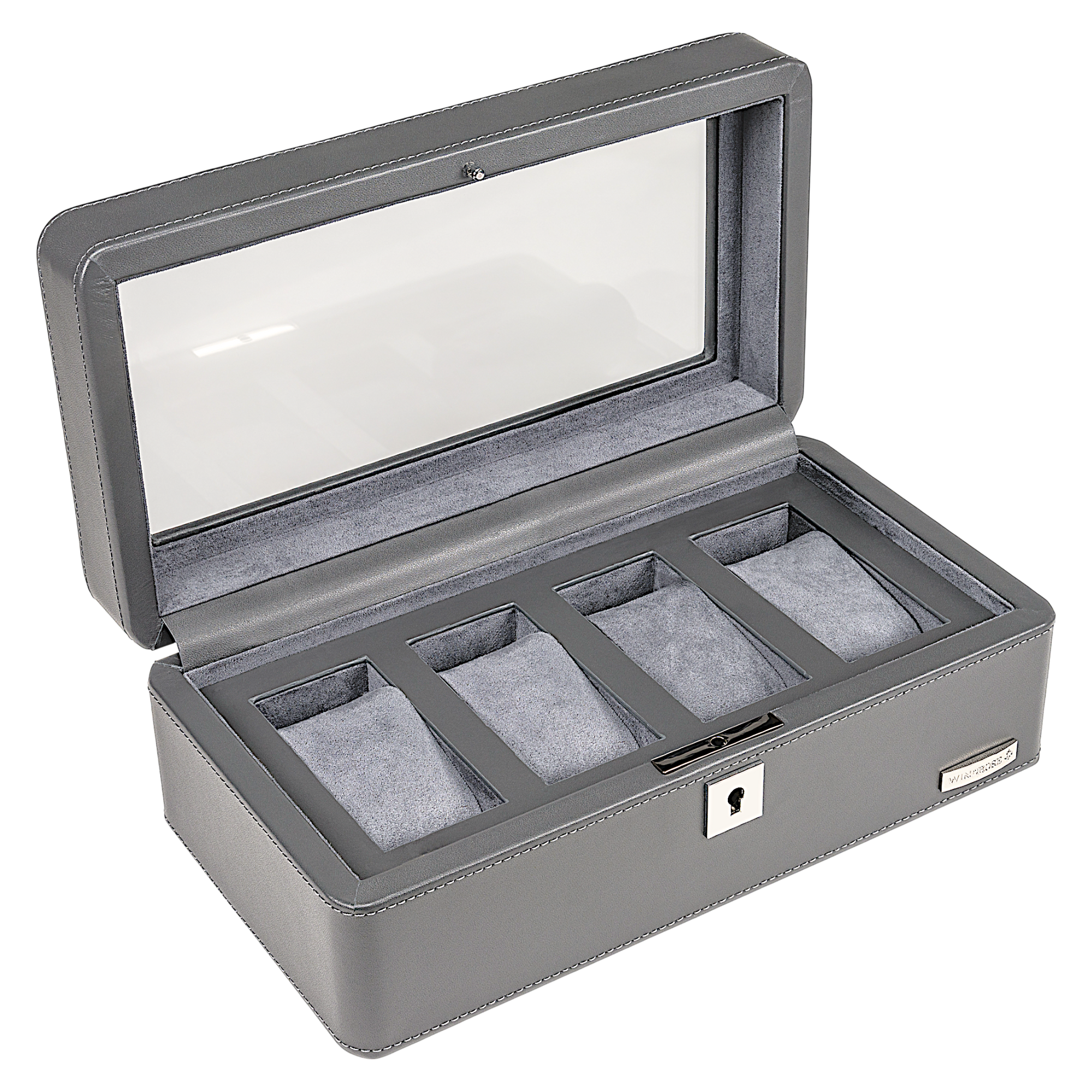 Uhrenetui für 4 Uhren 4 Uhren Tempora / grau (Recyceltes Leder)