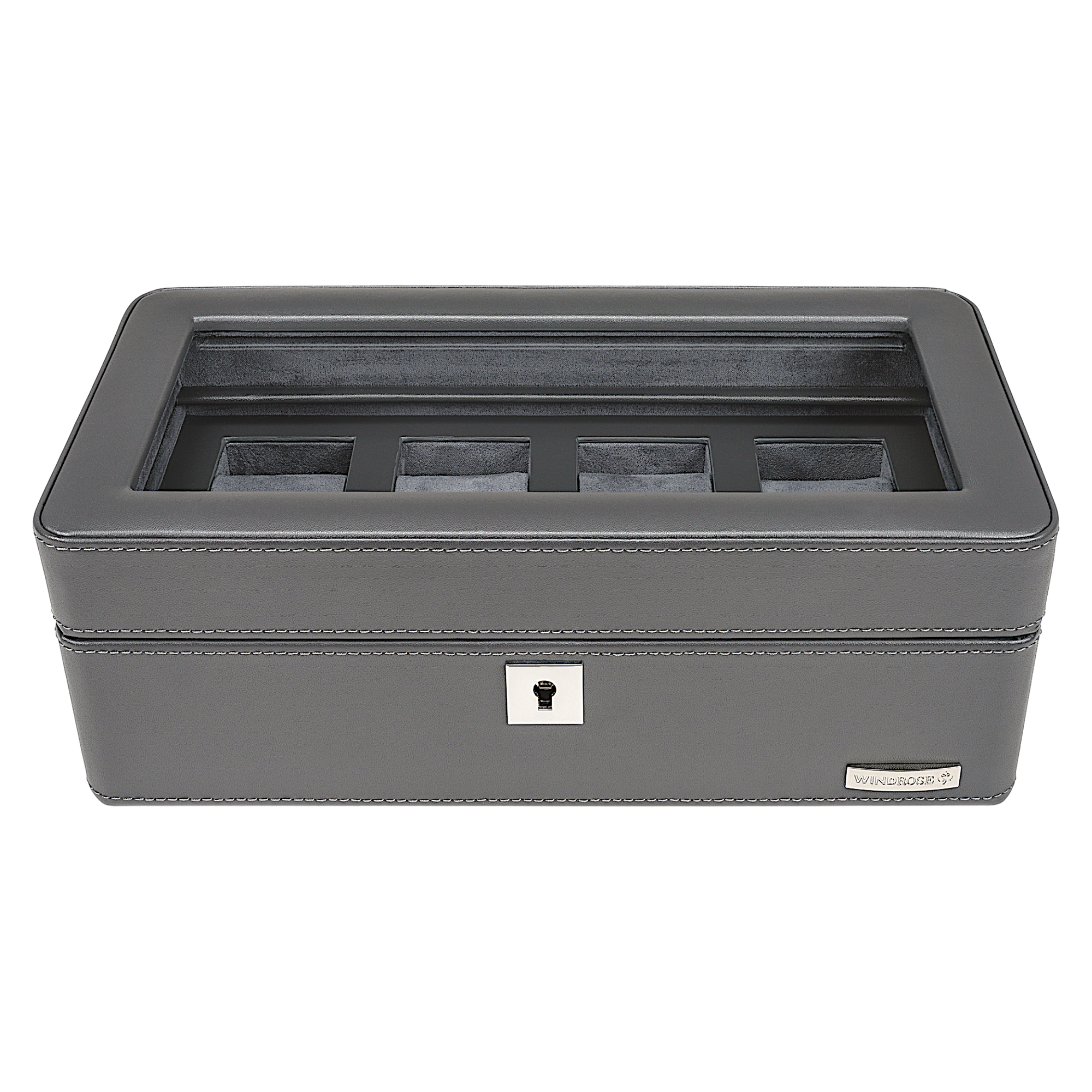 Uhrenetui für 4 Uhren 4 Uhren Tempora / grau (Recyceltes Leder)