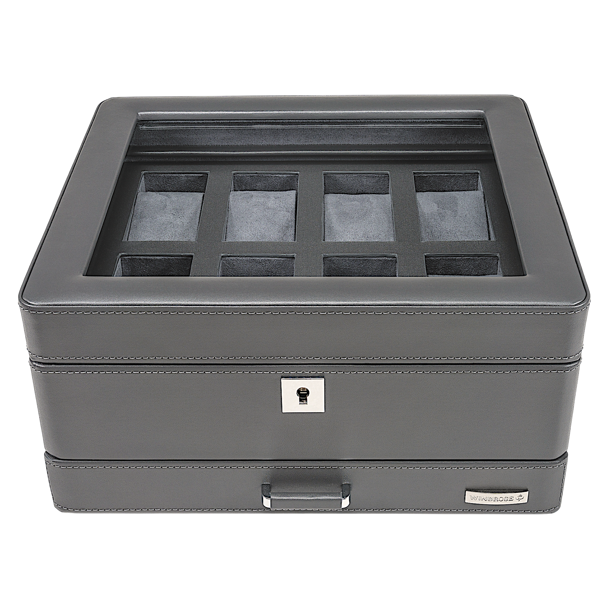 Uhrenetui für 8 Uhren 8 Uhren Tempora / grau (Recyceltes Leder)