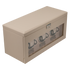 Uhrenbeweger 3 Uhren luxora beige-chrom – geschlossen, Schrägansicht mit Sichtfenster
