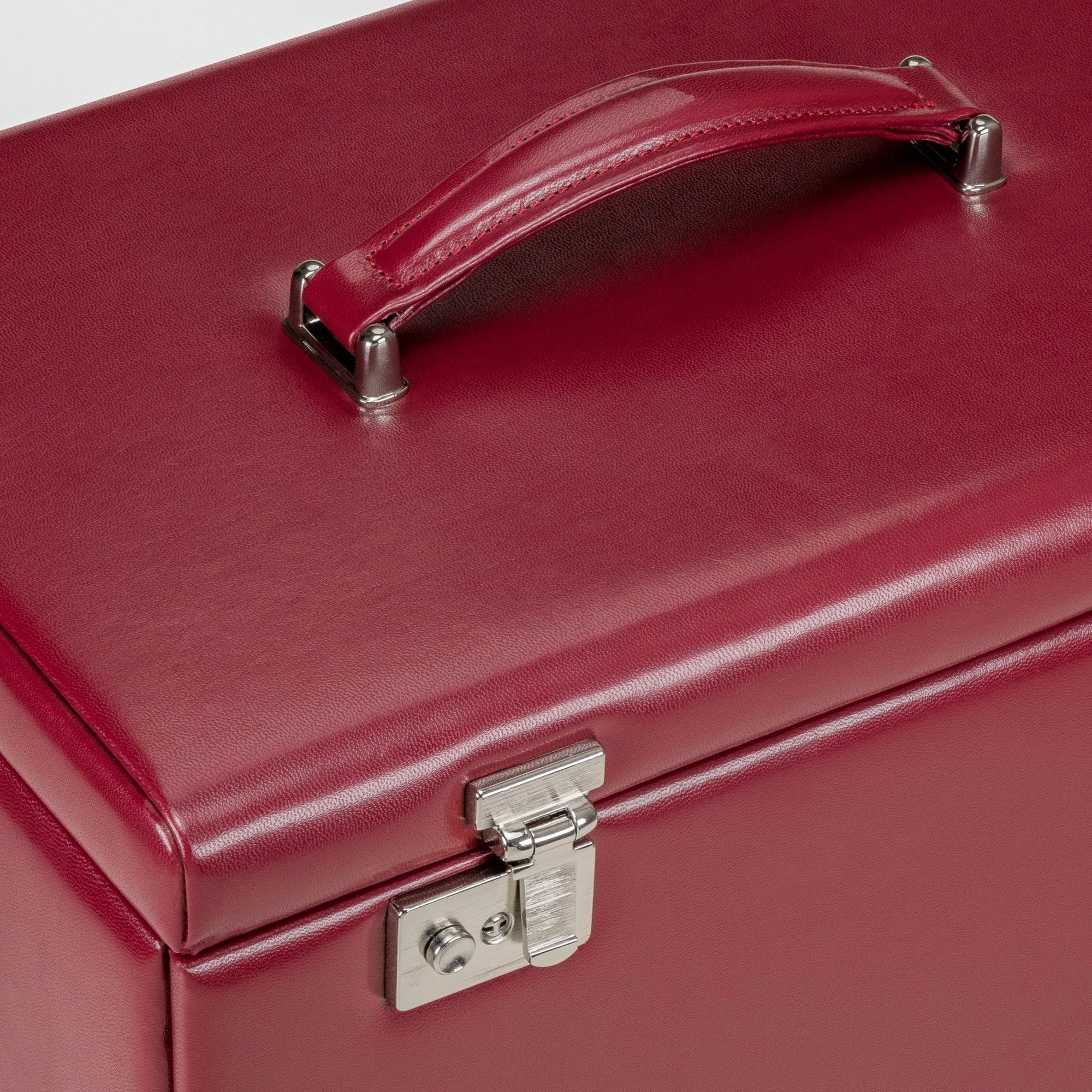 Estojo para jóias XXL com saco para jóias integrado Merino / vermelho